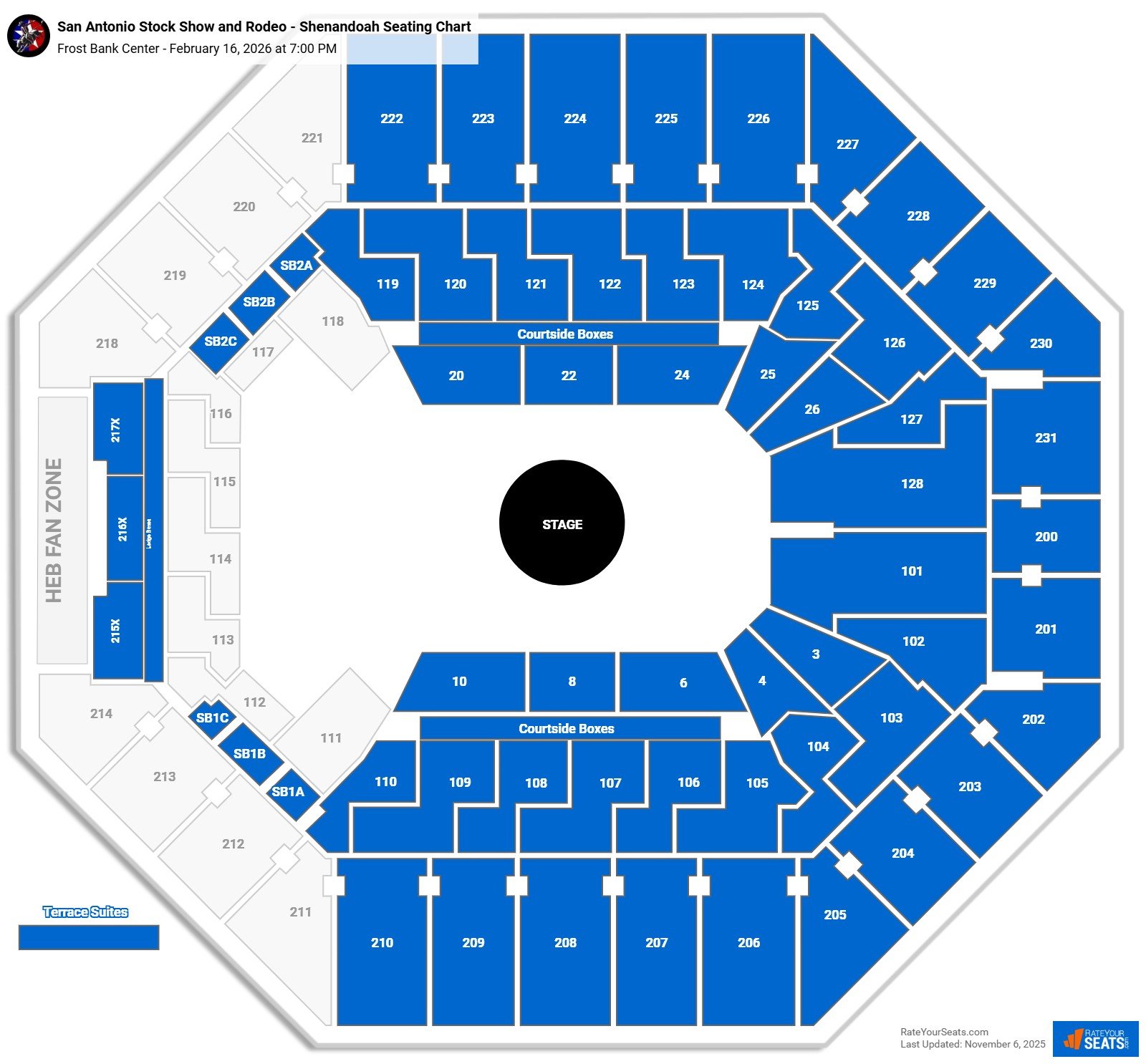 San Antonio Stock Show and Rodeo - Shenandoah seating chart Frost Bank Center