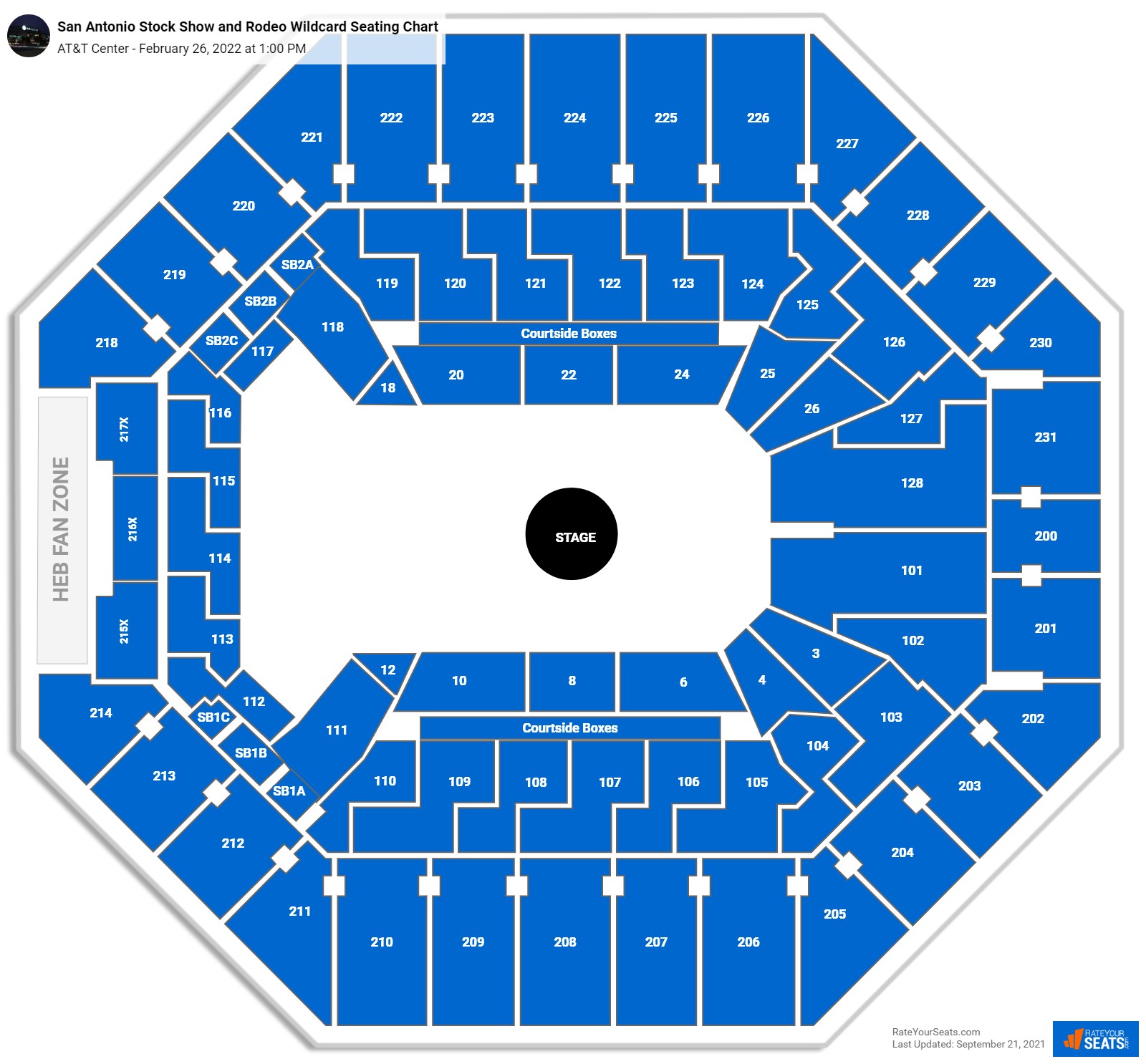 San Antonio Stock Show and Rodeo Wildcard seating chart AT&T Center