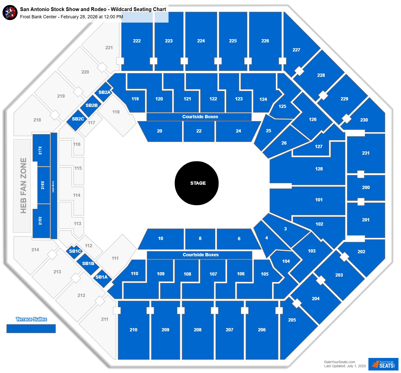 San Antonio Stock Show and Rodeo - Wildcard seating chart Frost Bank Center