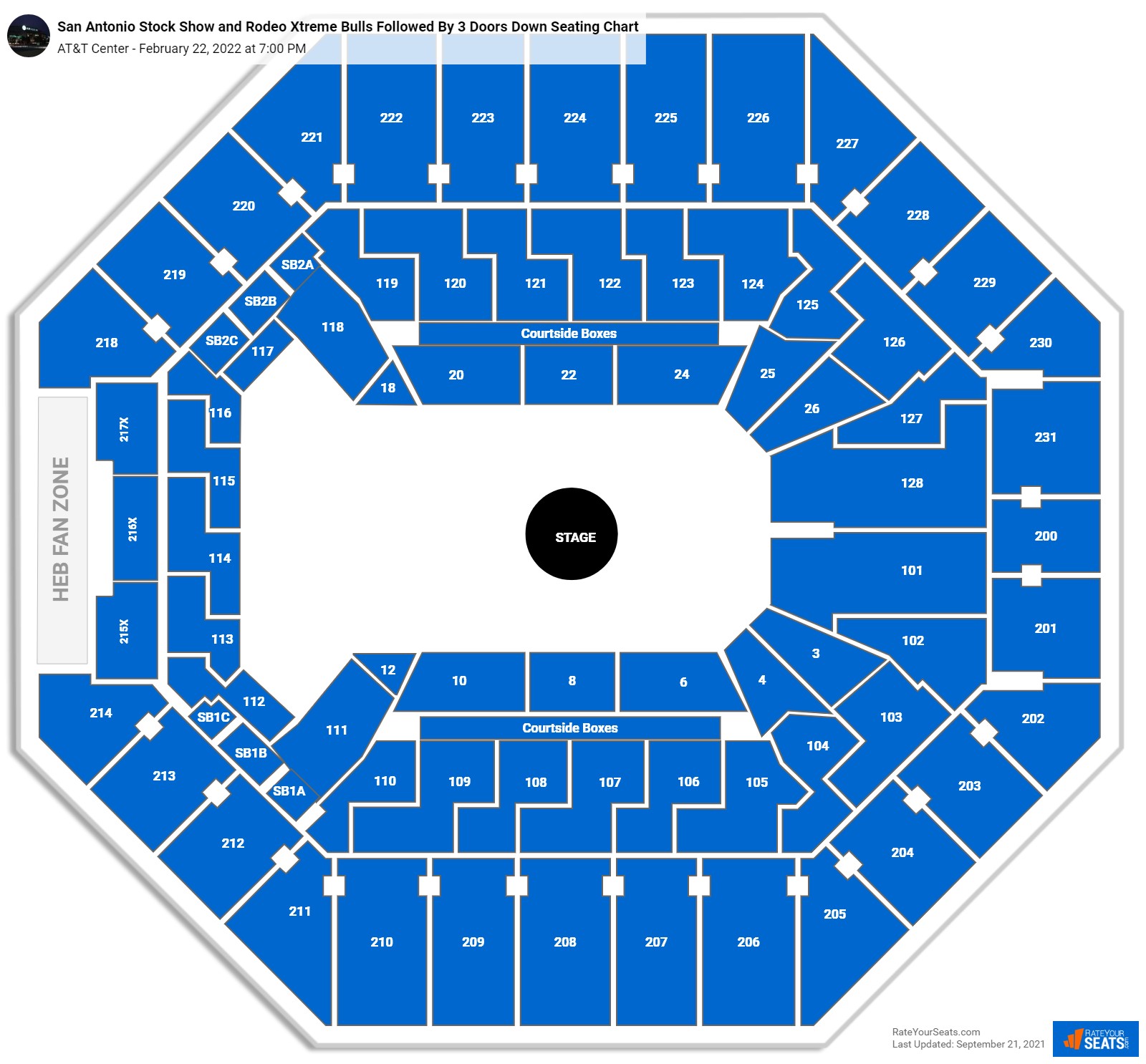 San Antonio Stock Show and Rodeo - By 3 Doors Down seating chart AT&T Center