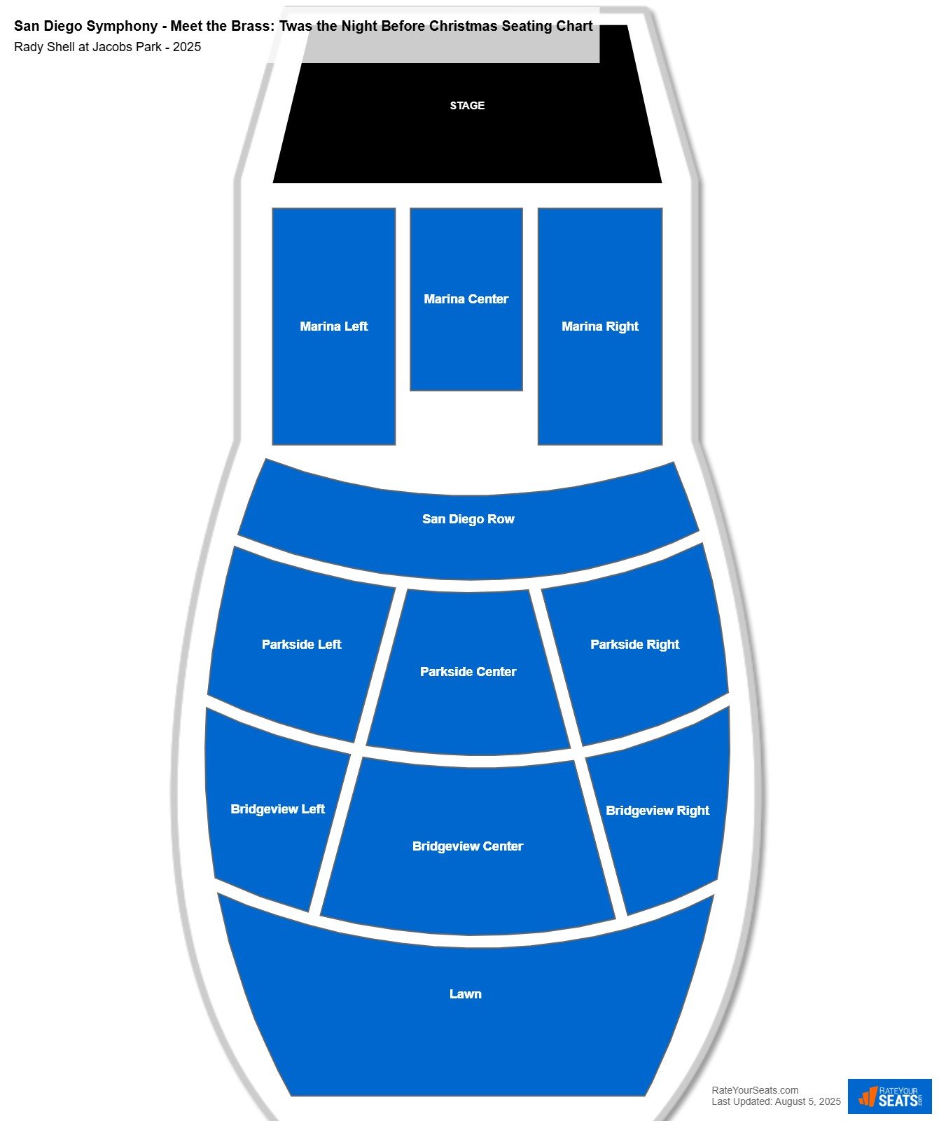 San Diego Symphony - Meet the Brass: Twas the Night Before Christmas seating chart Rady Shell at Jacobs Park
