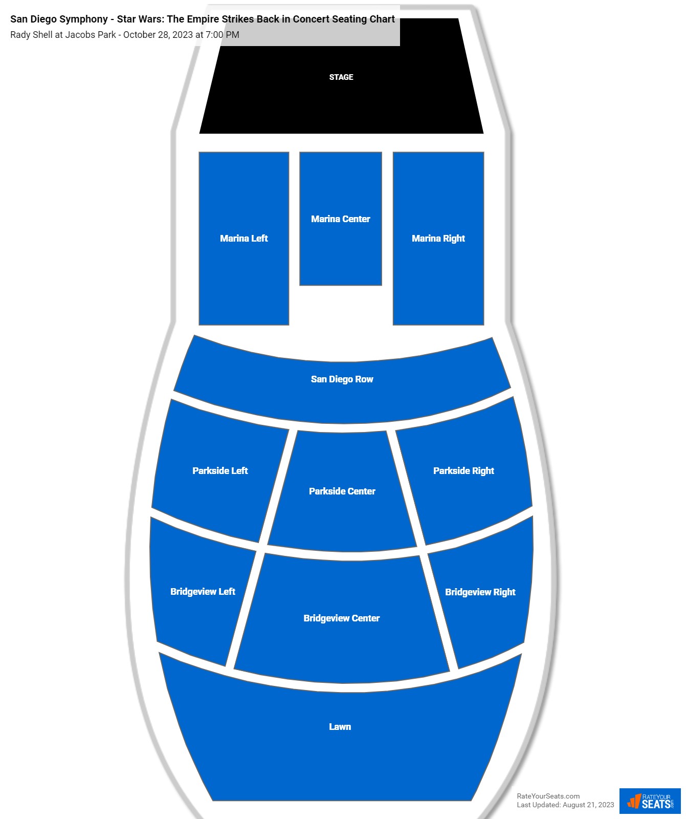 San Diego Symphony - Star Wars: The Empire Strikes Back in Concert seating chart Rady Shell at Jacobs Park