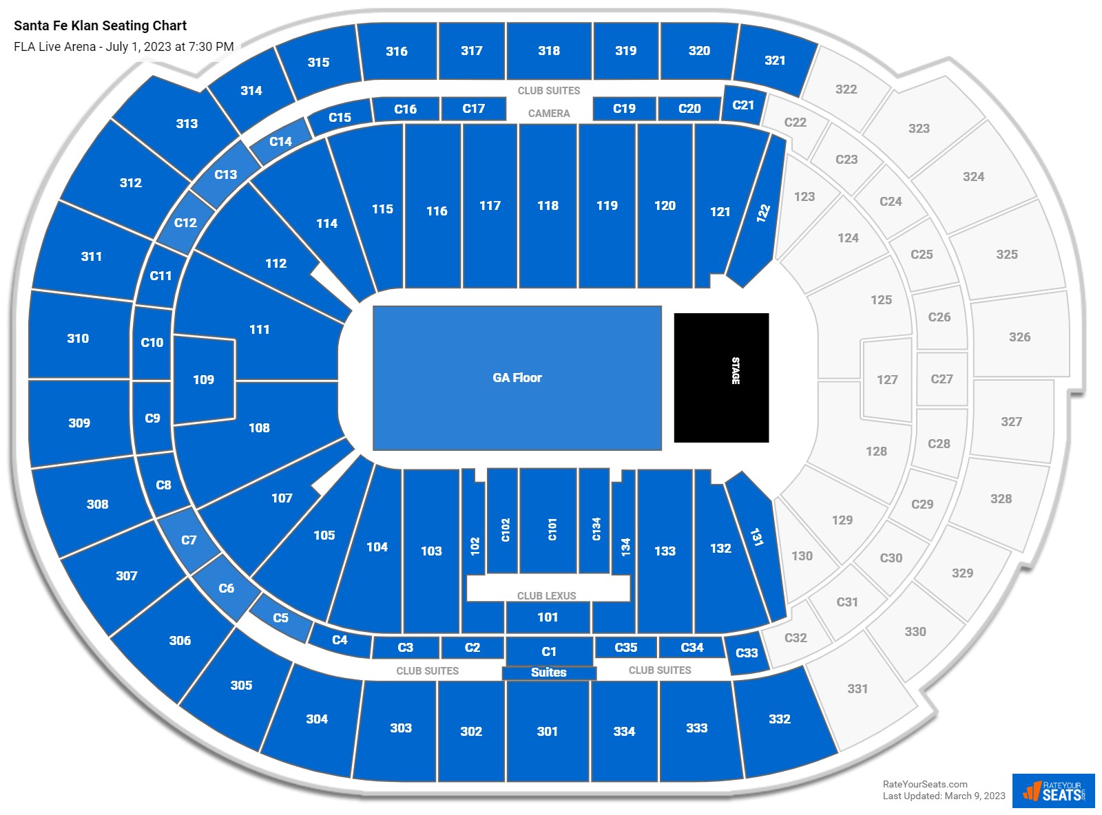 Santa Fe Klan seating chart FLA Live Arena