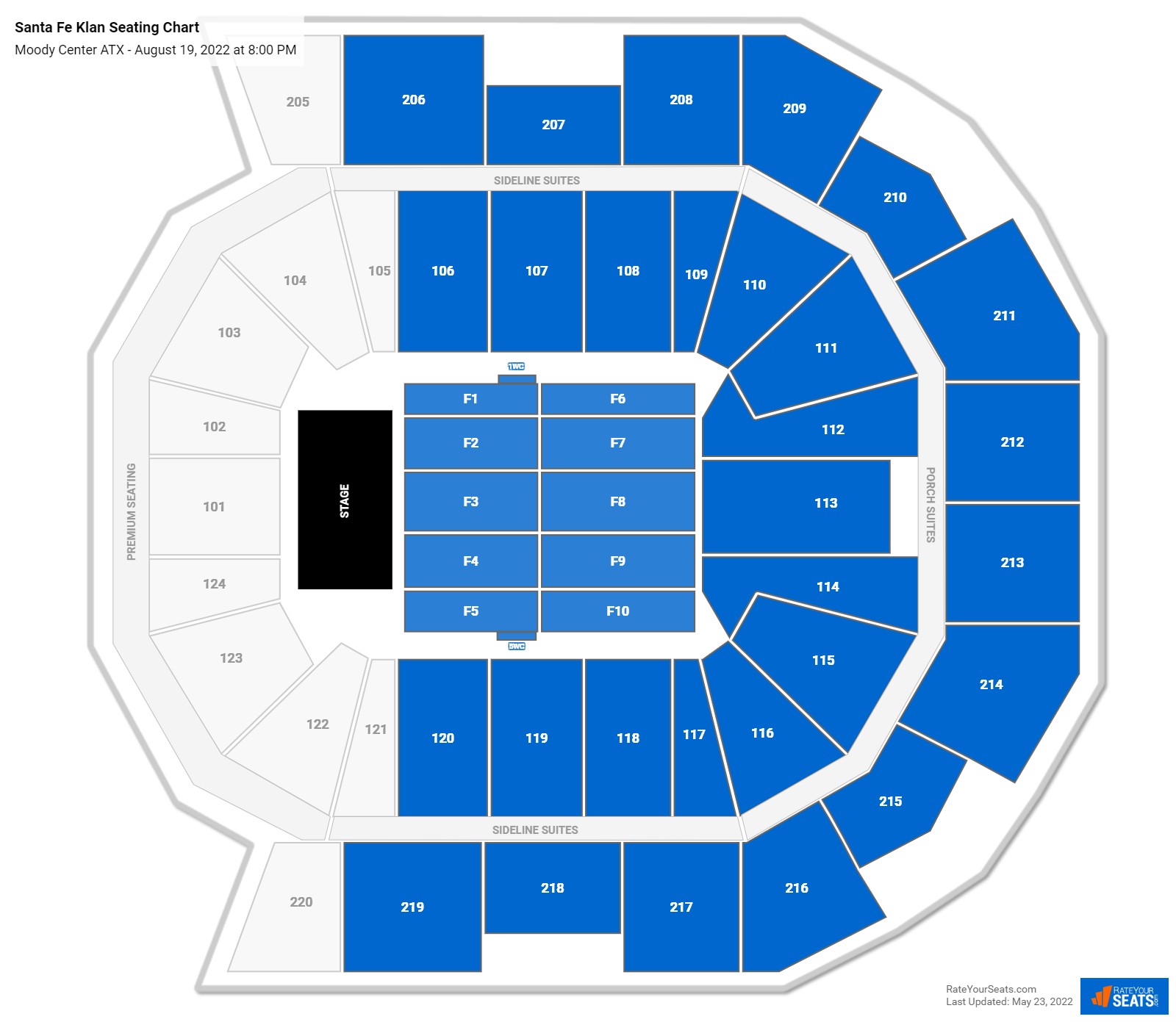 Santa Fe Klan seating chart Moody Center ATX