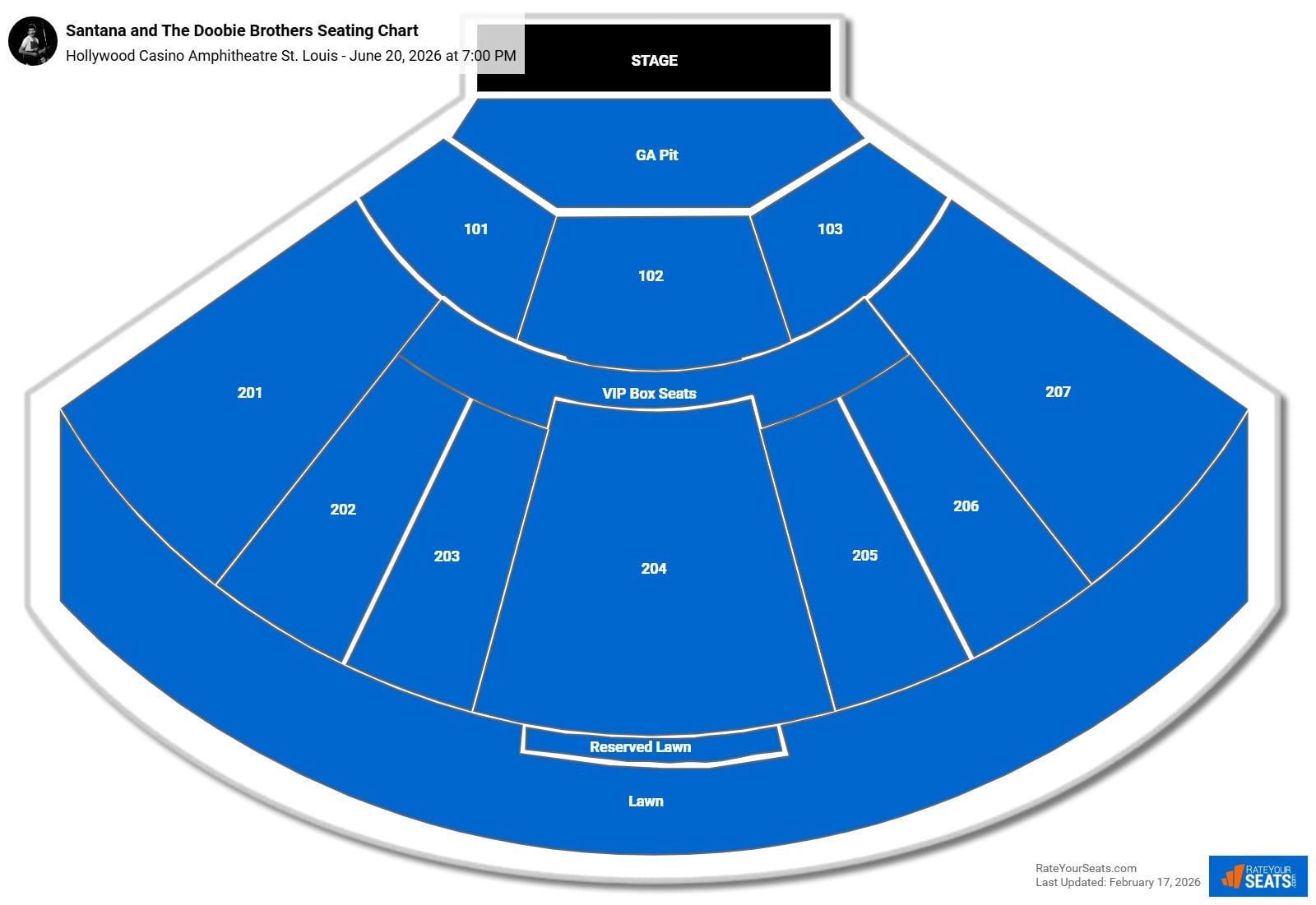 Santana and The Doobie Brothers seating chart Hollywood Casino Amphitheatre St. Louis