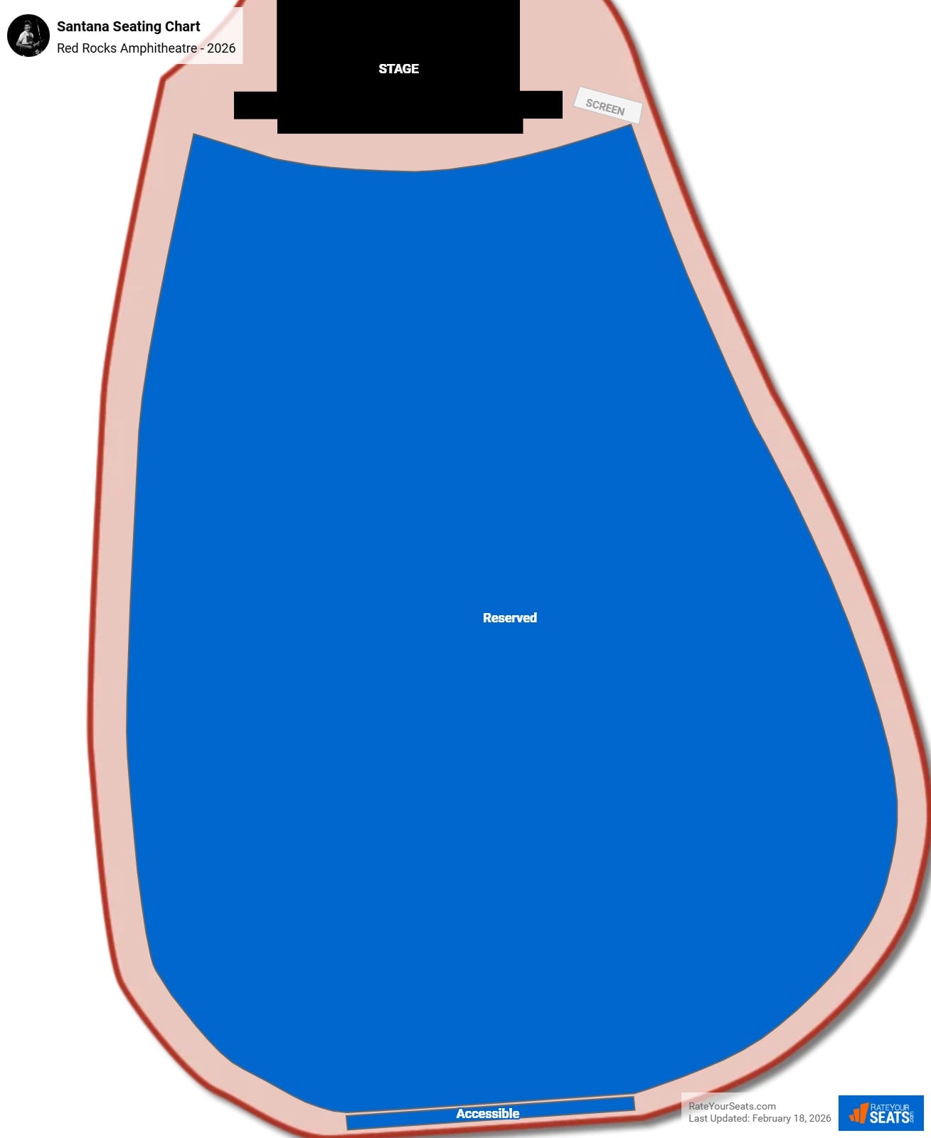 Santana seating chart Red Rocks Amphitheatre