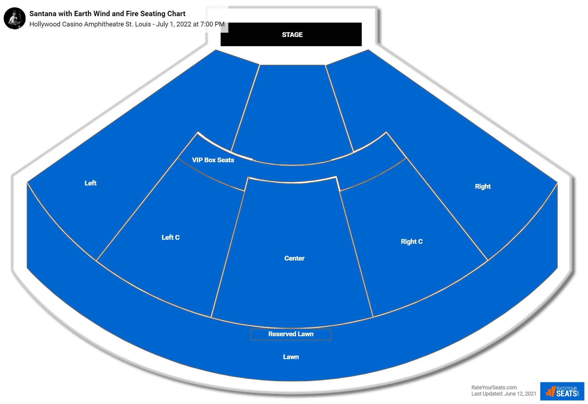 Santana with Earth Wind and Fire seating chart Hollywood Casino Amphitheatre St. Louis