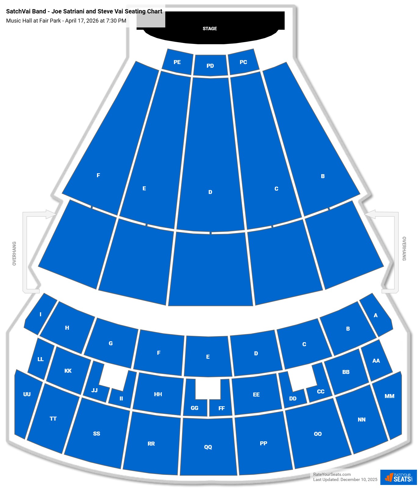 SatchVai Band - Joe Satriani and Steve Vai seating chart Music Hall at Fair Park