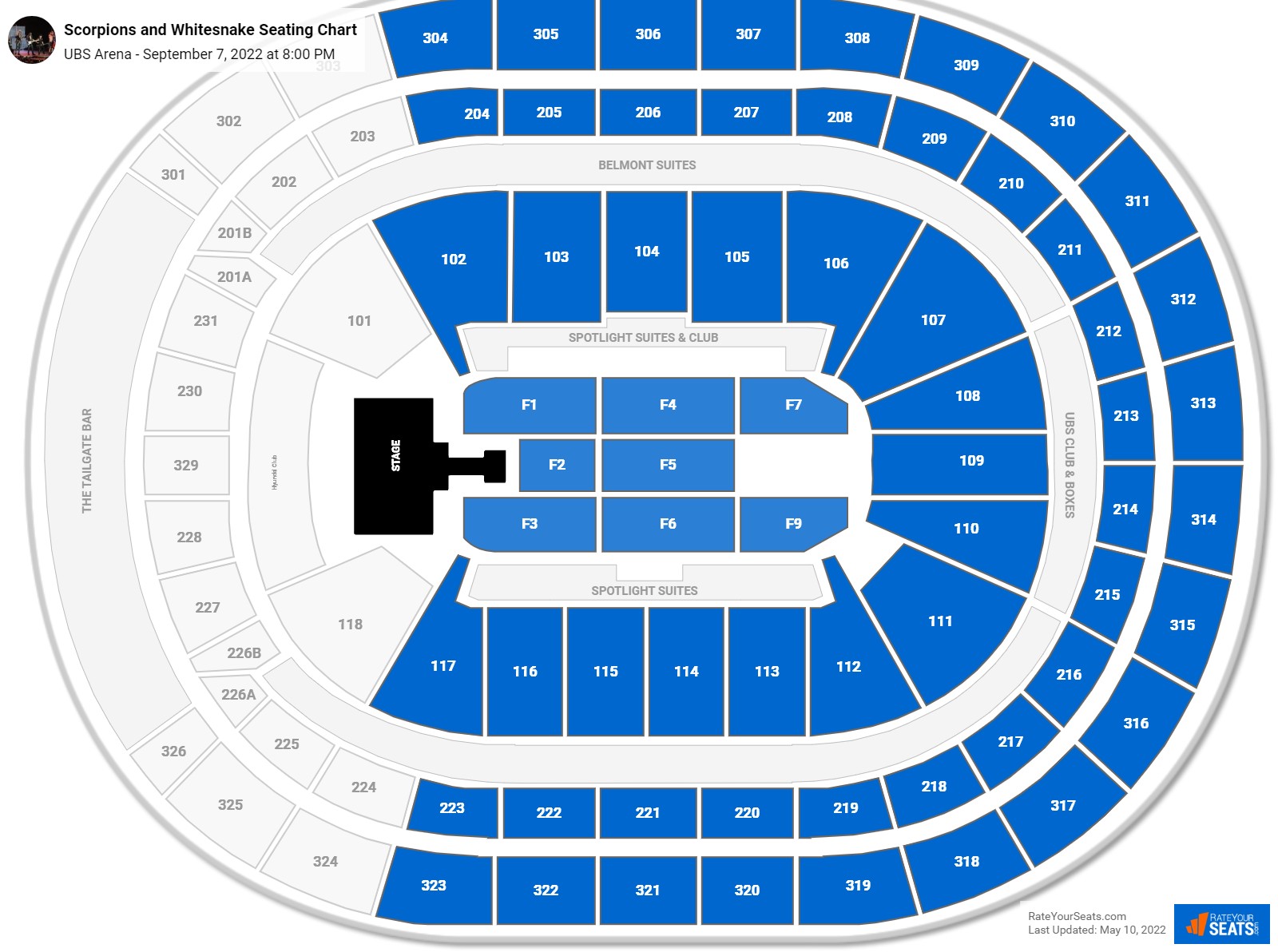 Scorpions and Whitesnake seating chart UBS Arena