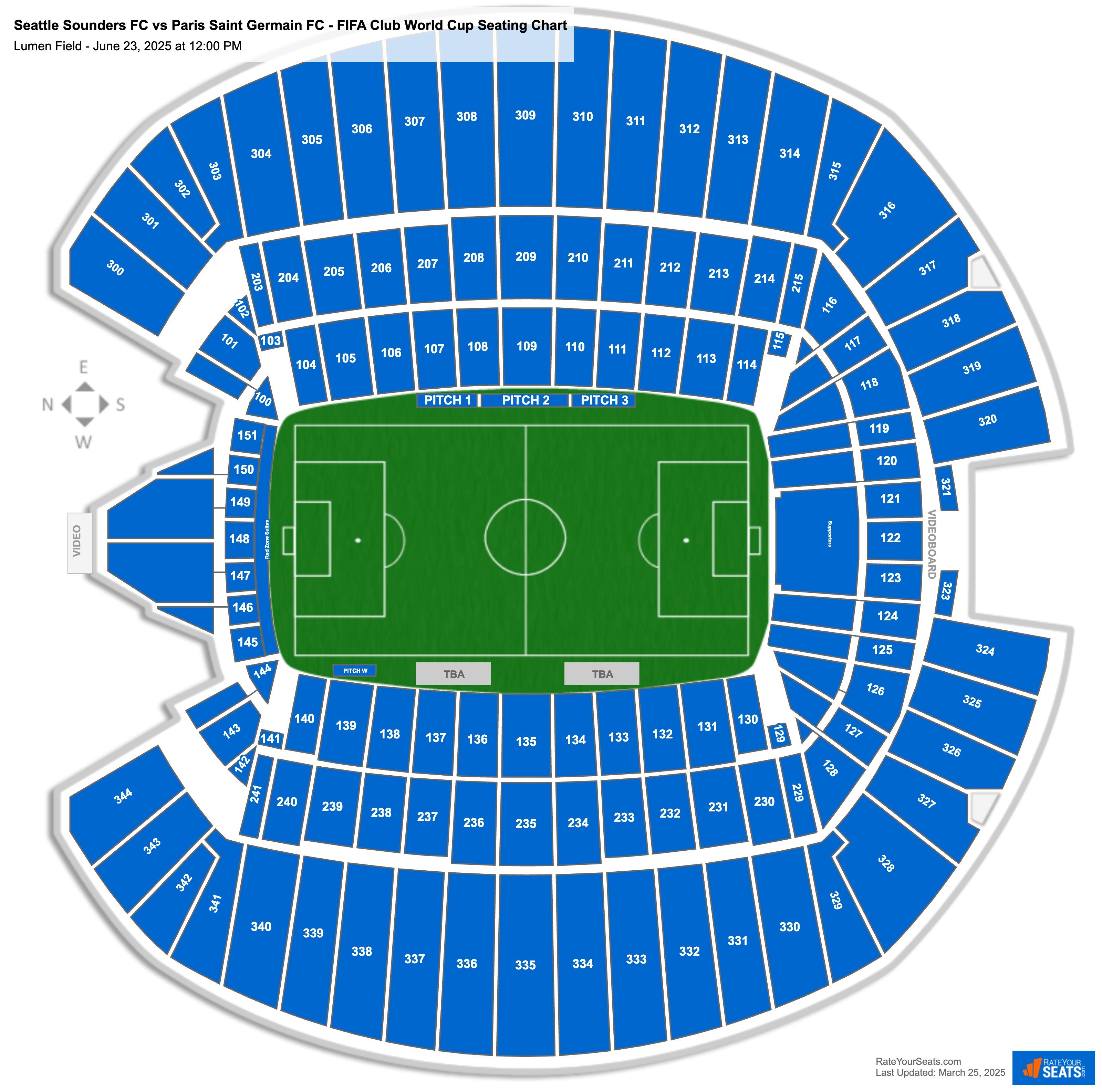 Seattle Sounders FC vs Paris Saint Germain FC - FIFA Club World Cup seating chart Lumen Field