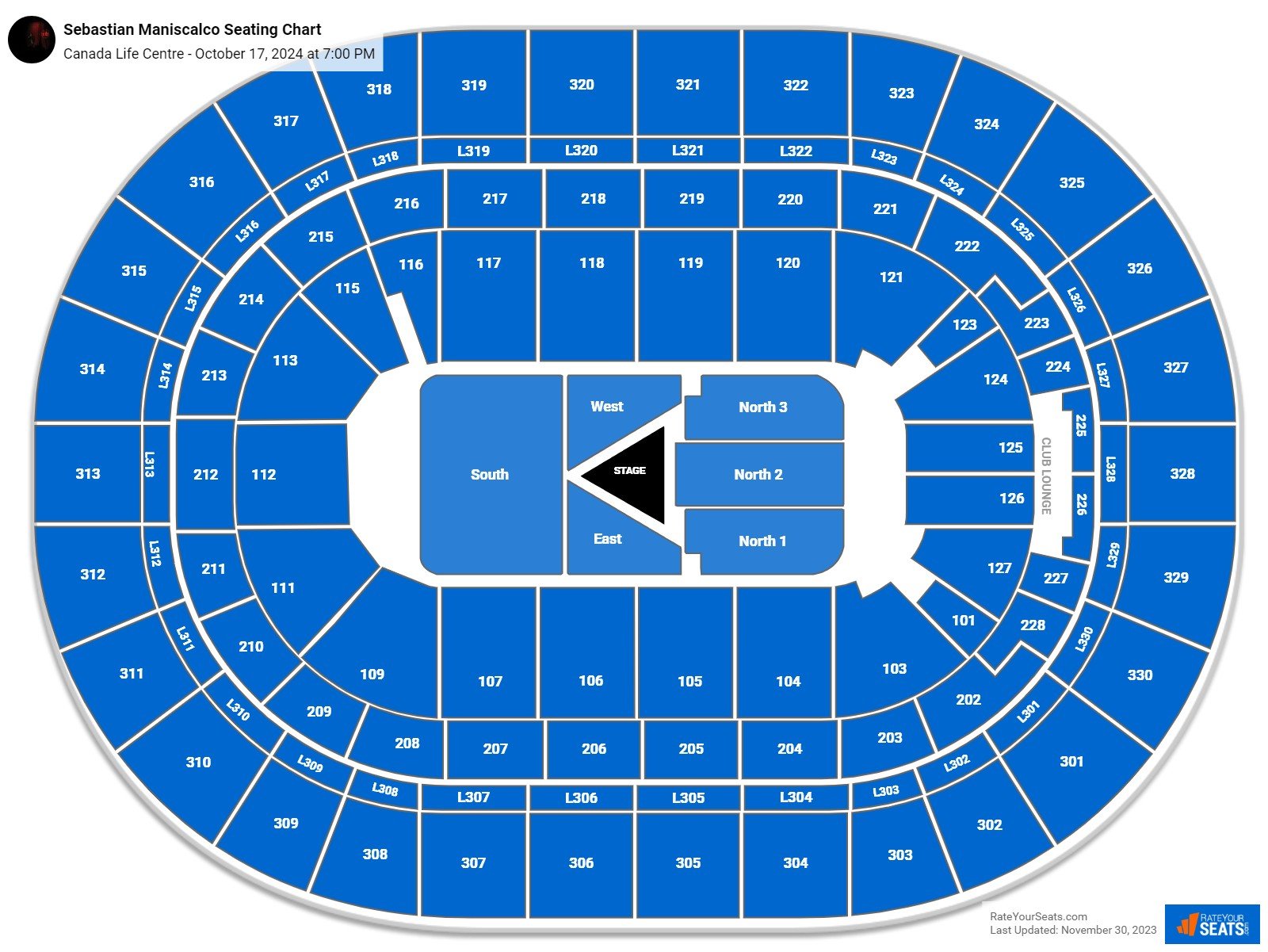 Sebastian Maniscalco seating chart Canada Life Centre
