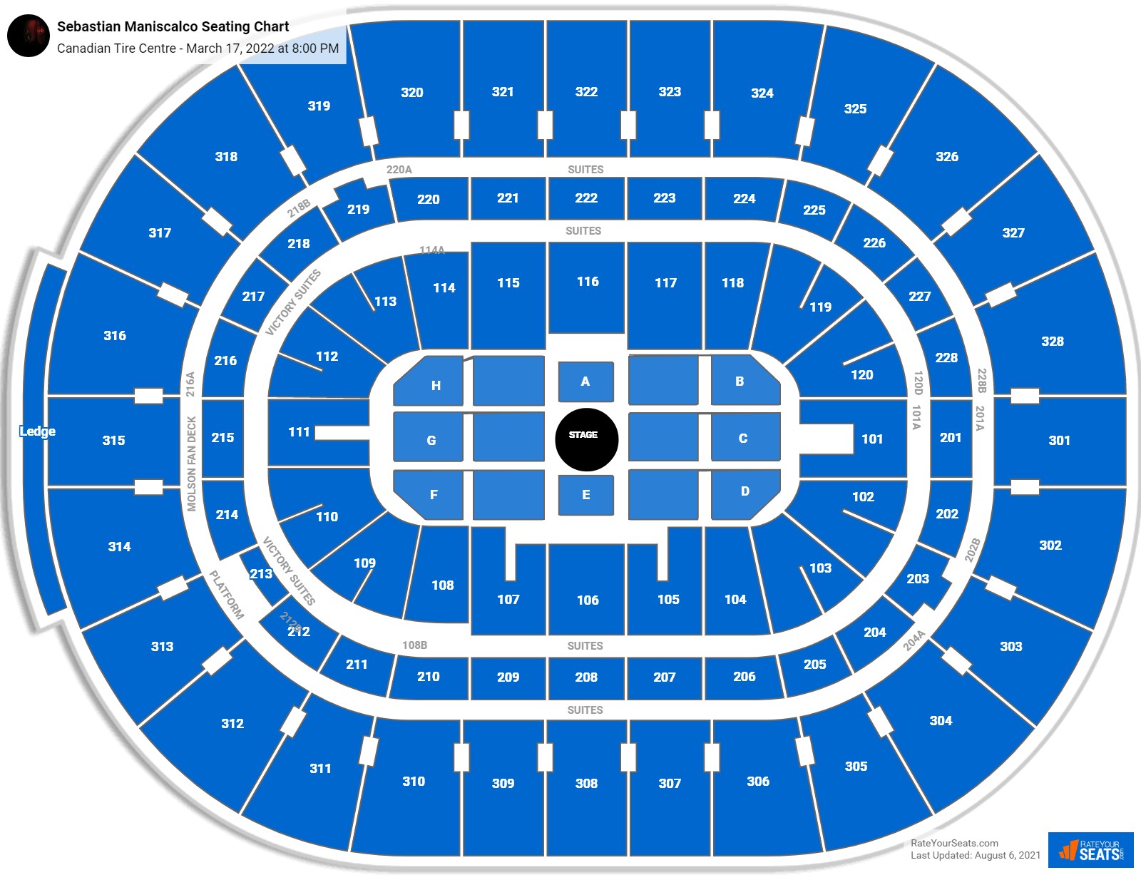 Sebastian Maniscalco seating chart Canadian Tire Centre
