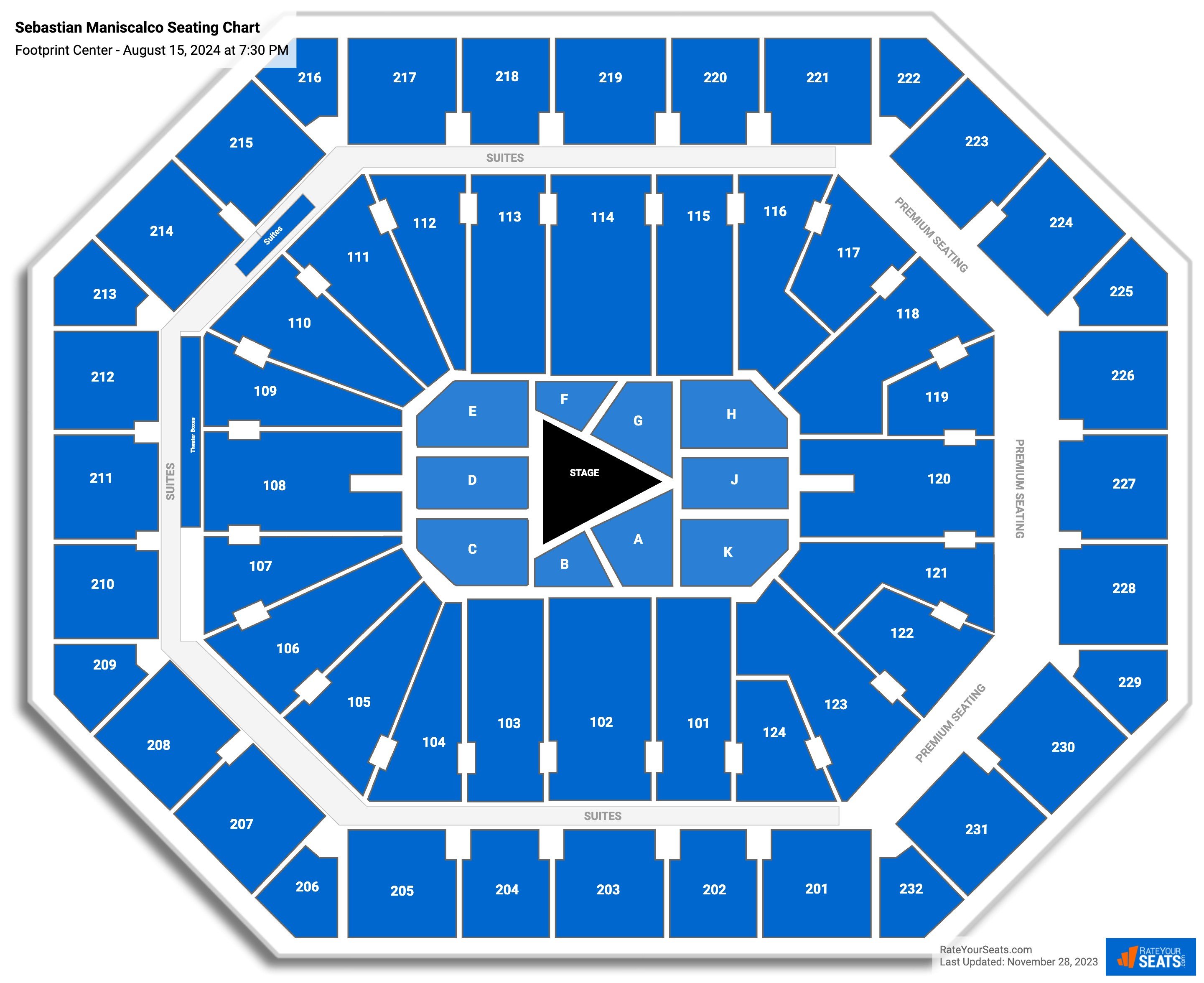 Footprint Center Concert Seating Chart Rateyourseats Com