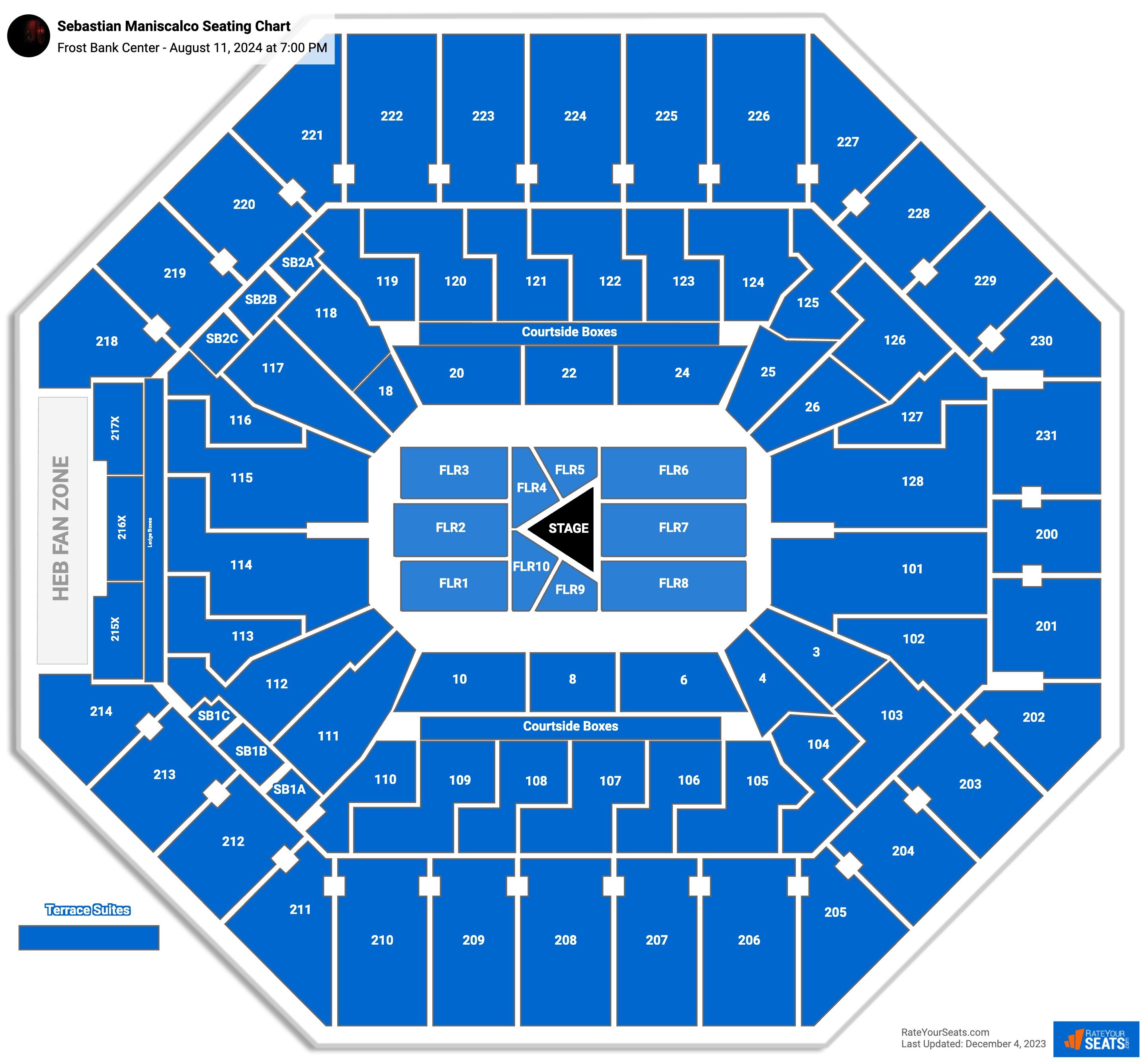 Frost Bank Center Concert Seating Chart
