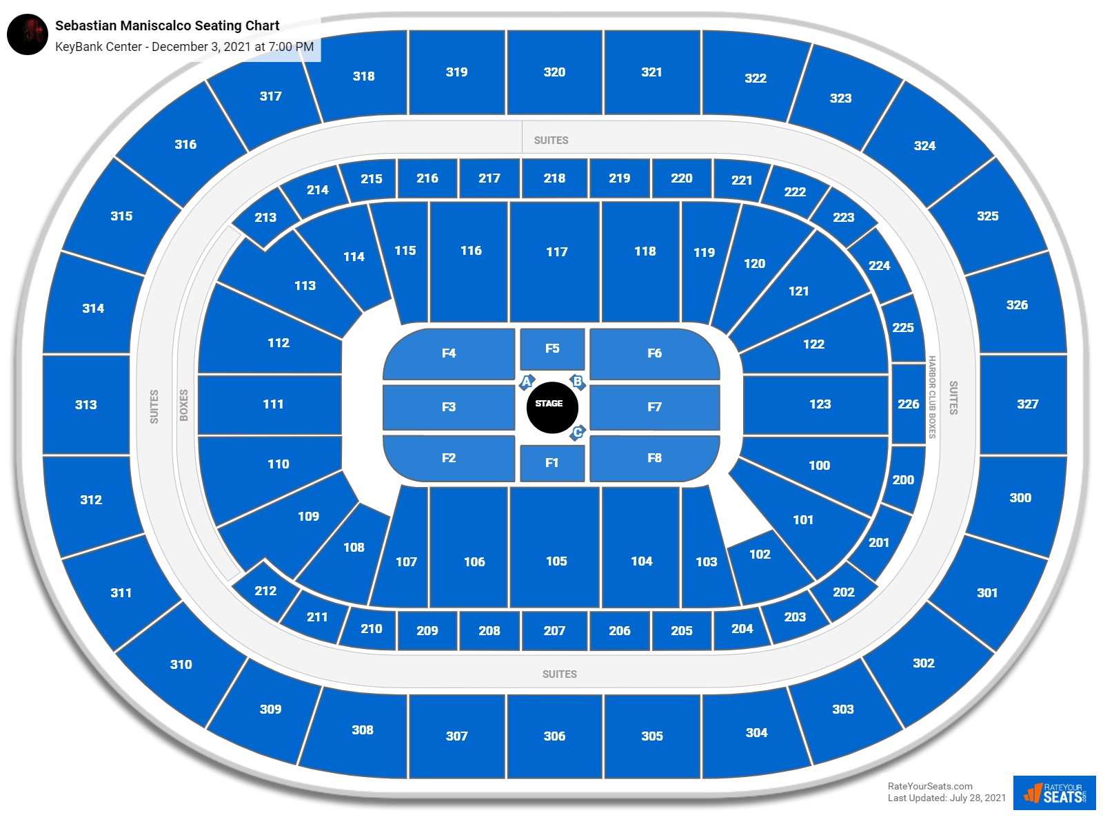 Sebastian Maniscalco seating chart KeyBank Center