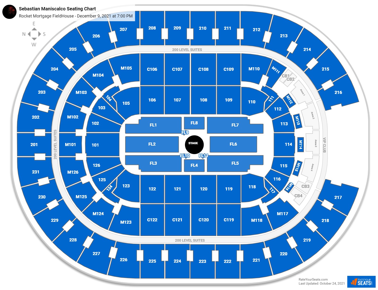 Sebastian Maniscalco seating chart Rocket Mortgage FieldHouse