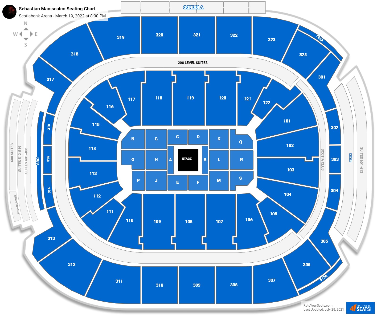 Sebastian Maniscalco seating chart Scotiabank Arena