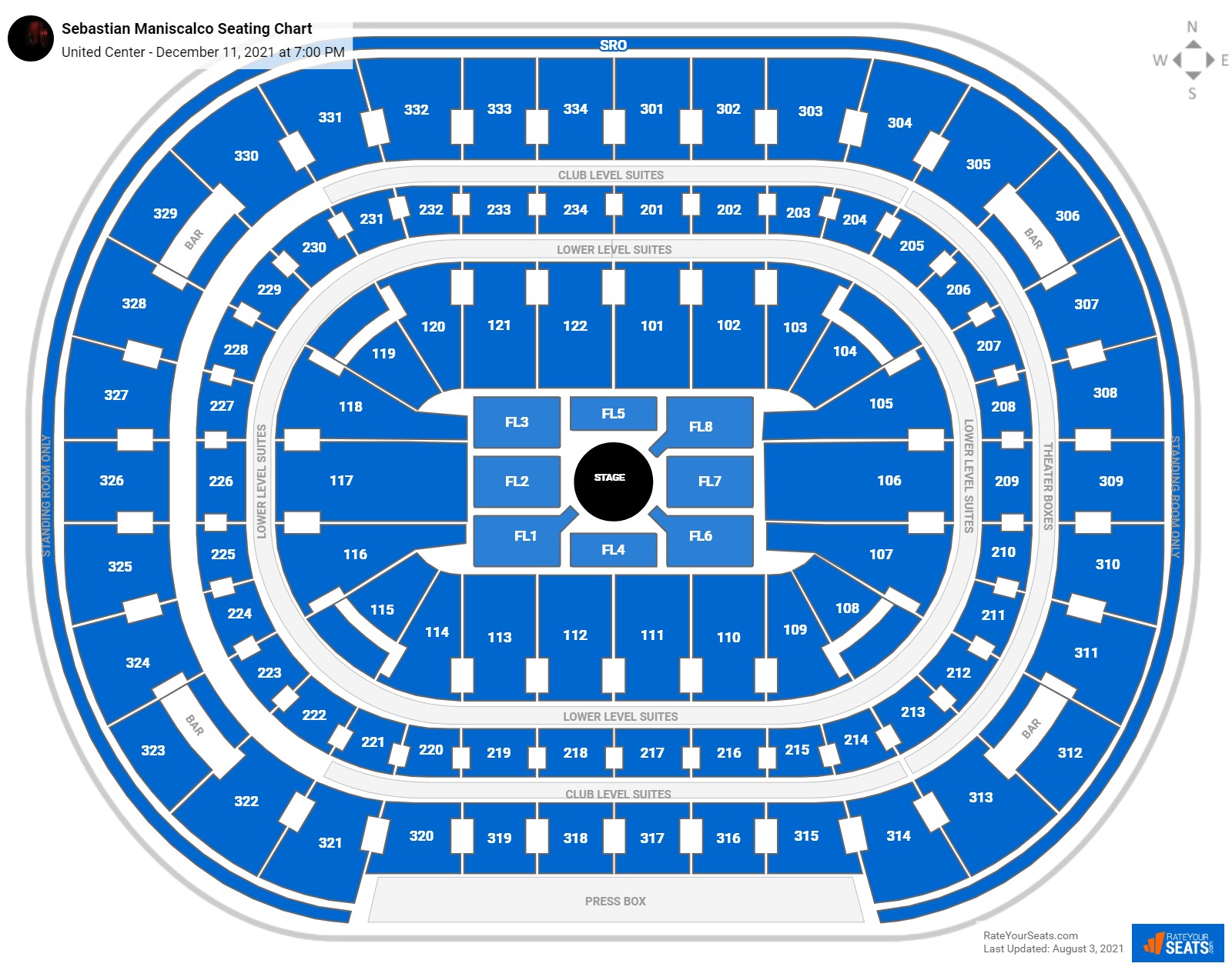 Sebastian Maniscalco seating chart United Center