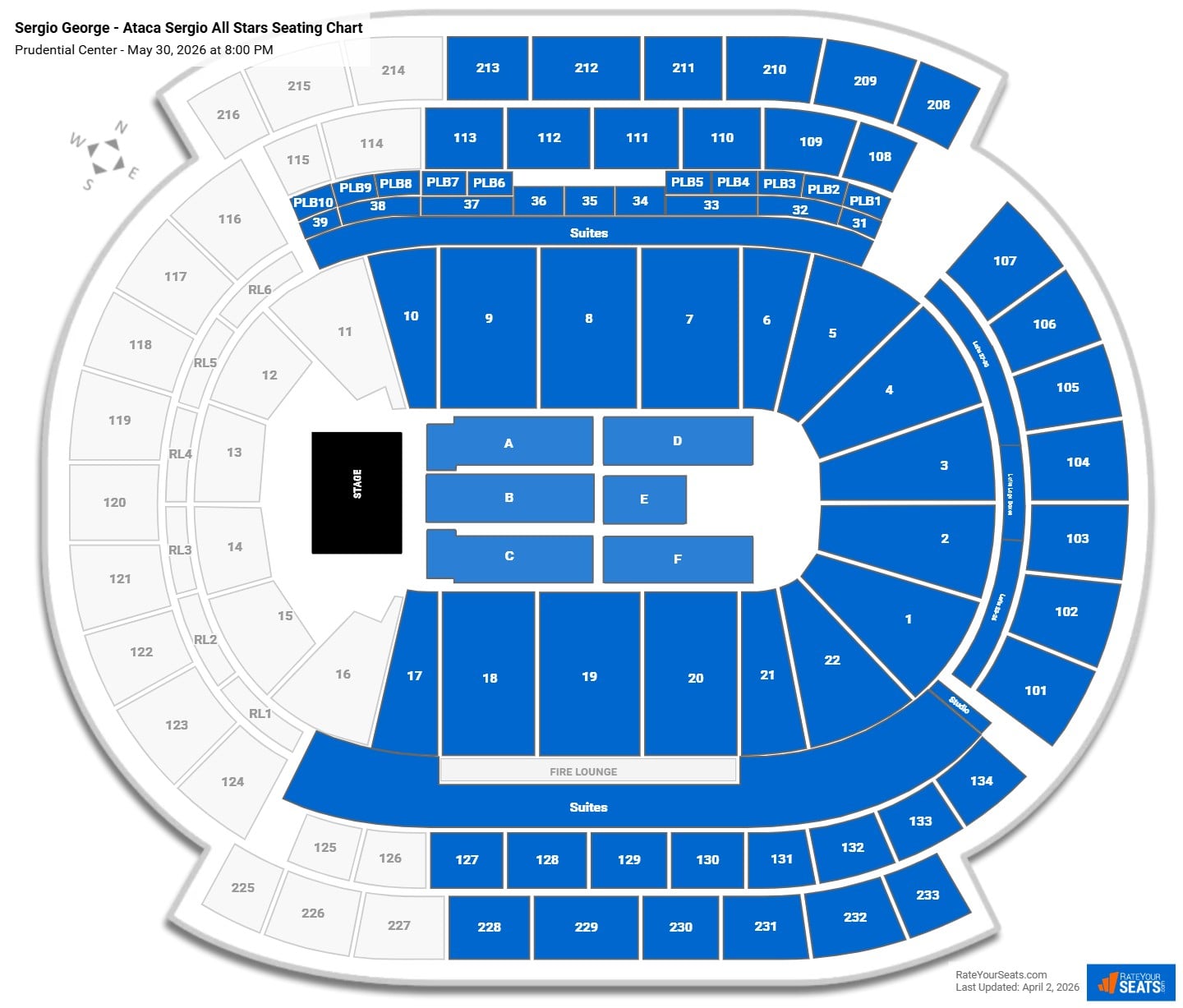 Sergio George - Ataca Sergio All Stars seating chart Prudential Center