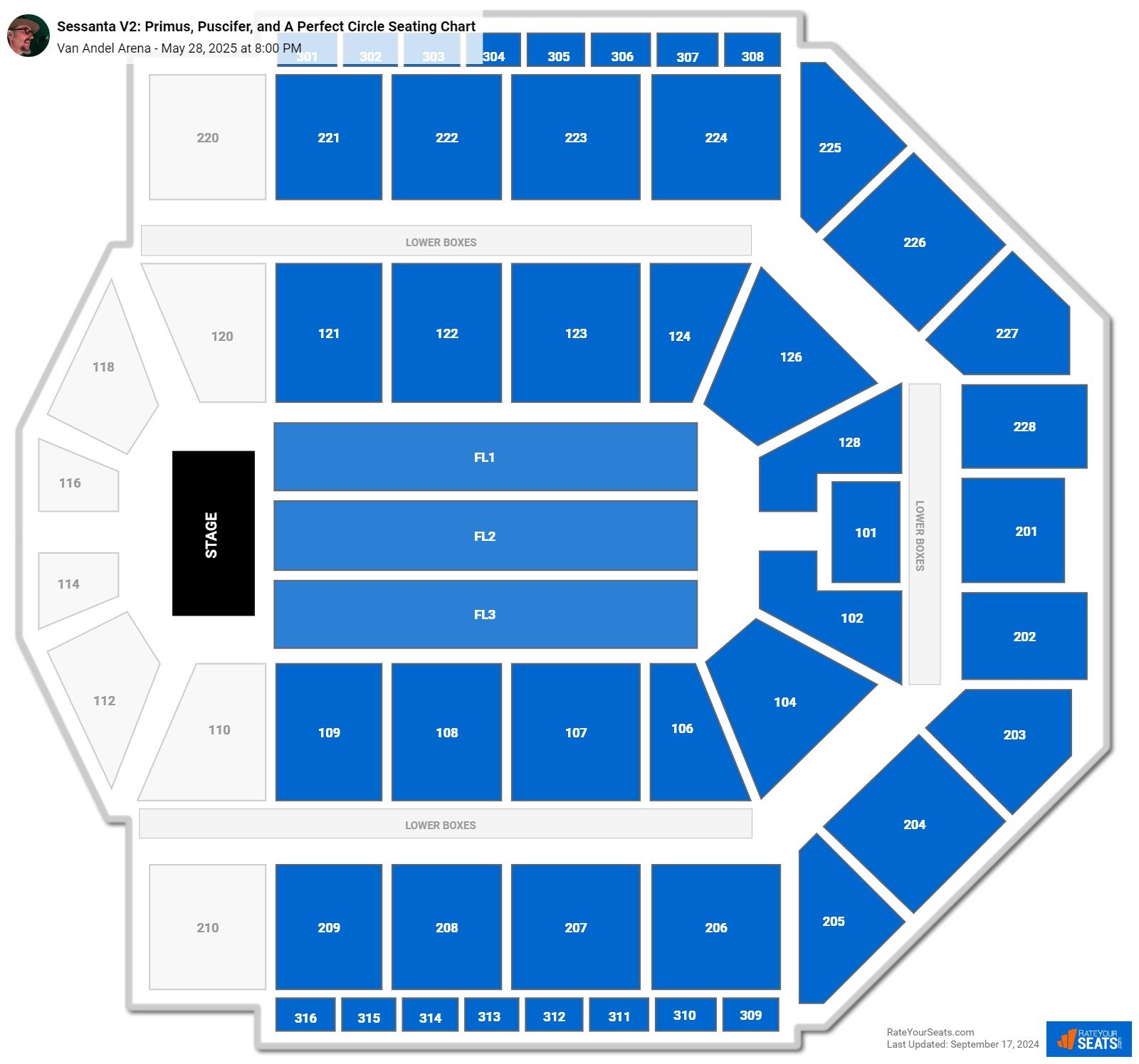 Sessanta V2: Primus, Puscifer, and A Perfect Circle seating chart Van Andel Arena