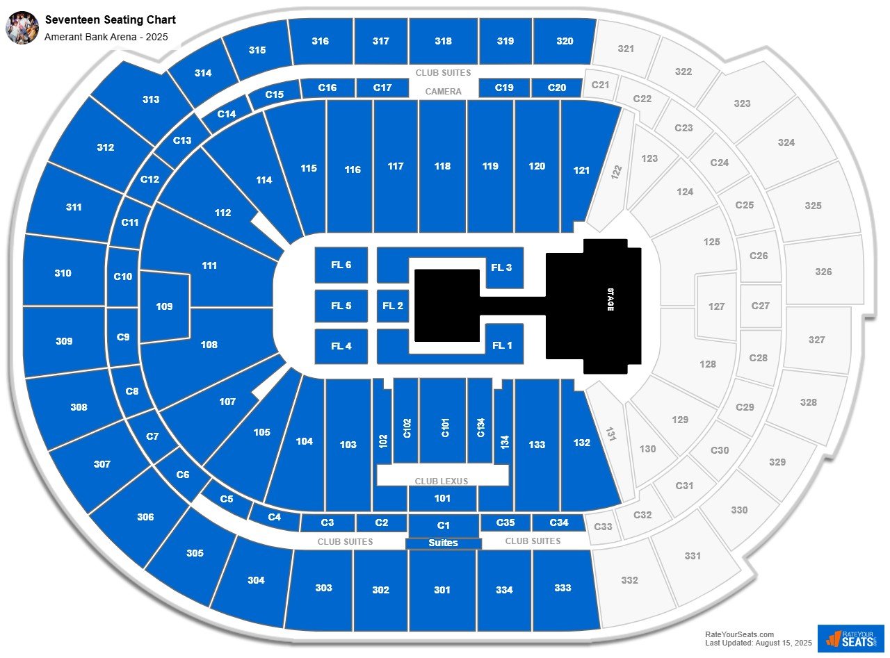 Seventeen seating chart Amerant Bank Arena