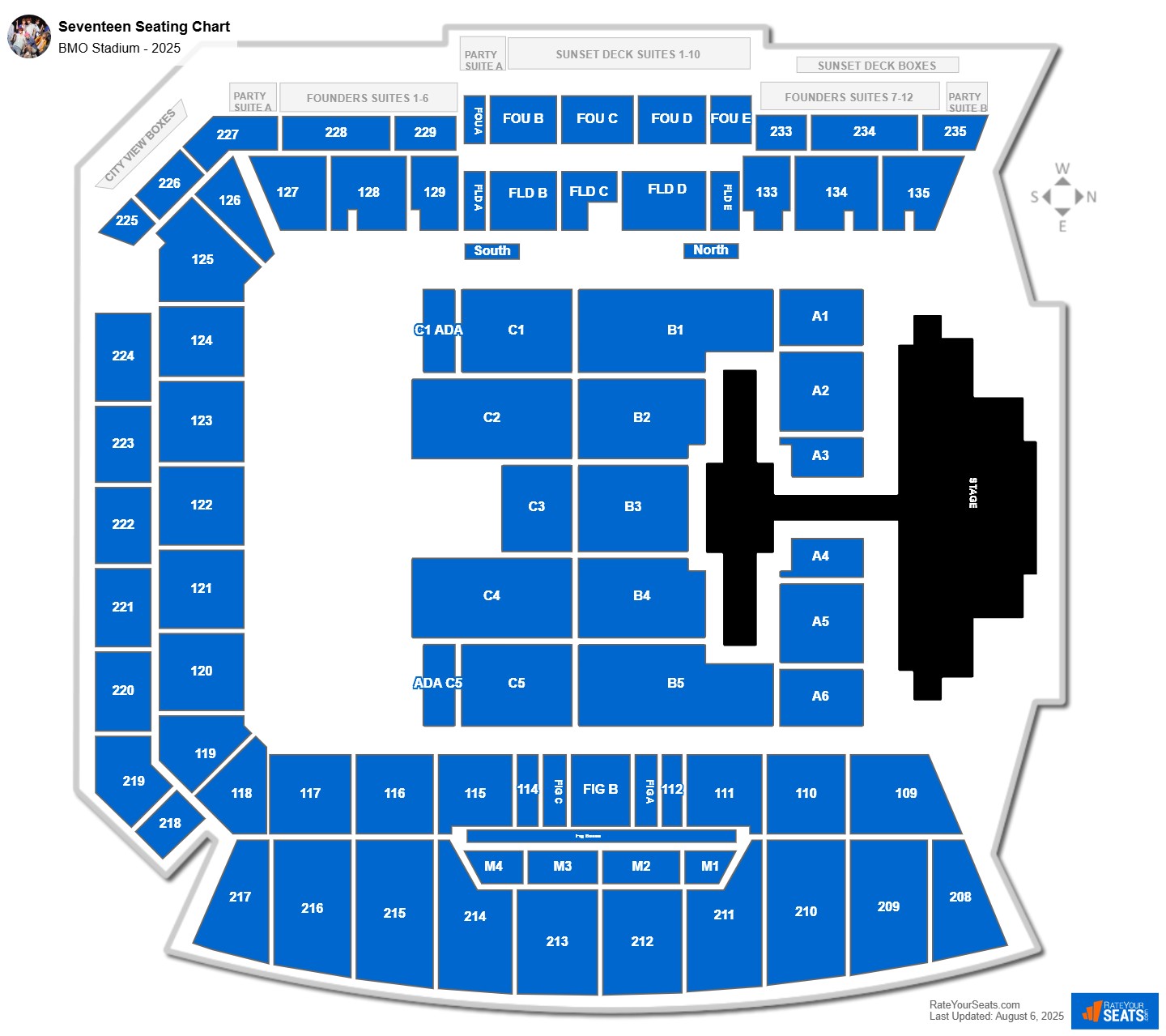 Seventeen seating chart BMO Stadium