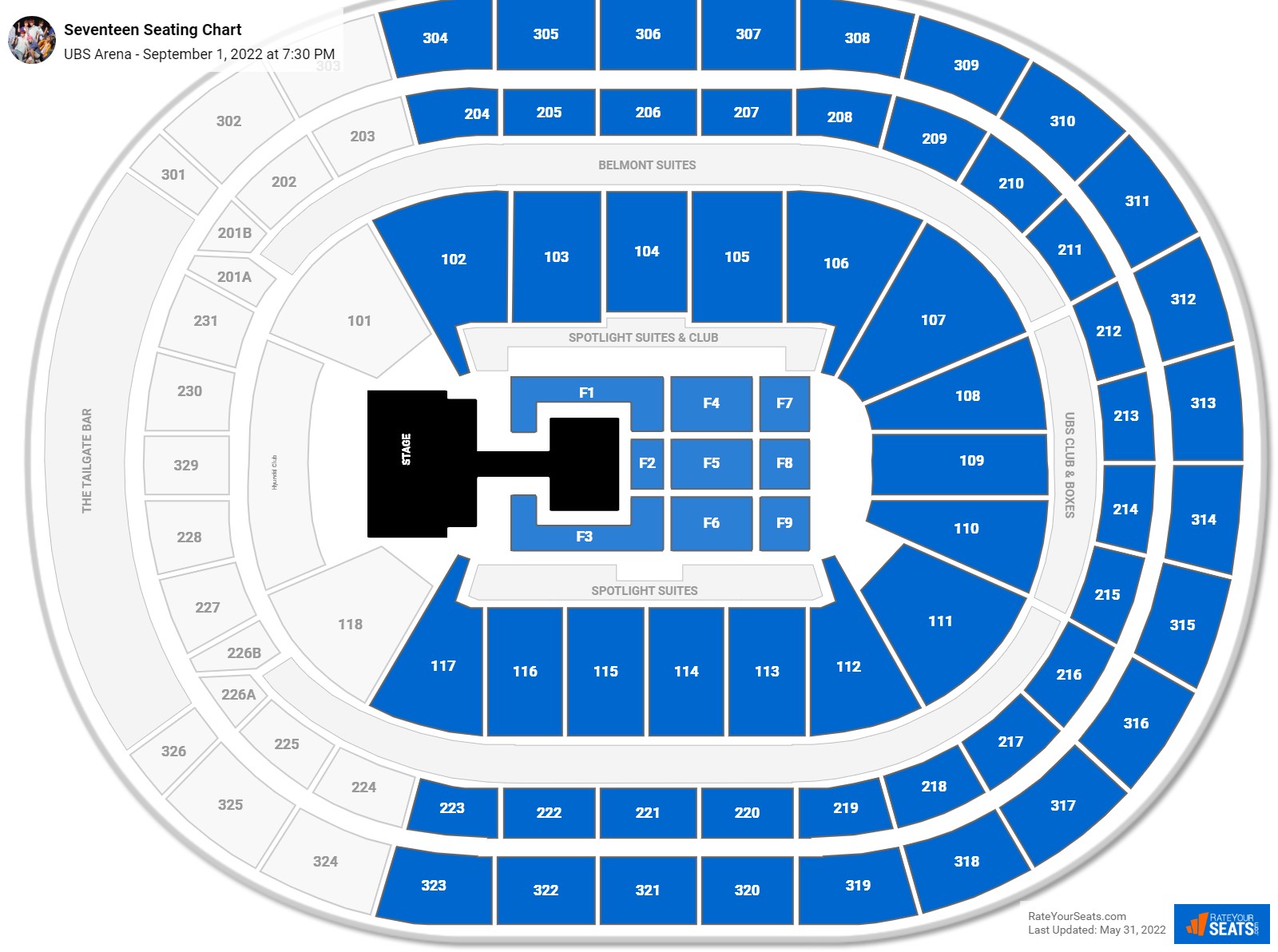 Seventeen seating chart UBS Arena