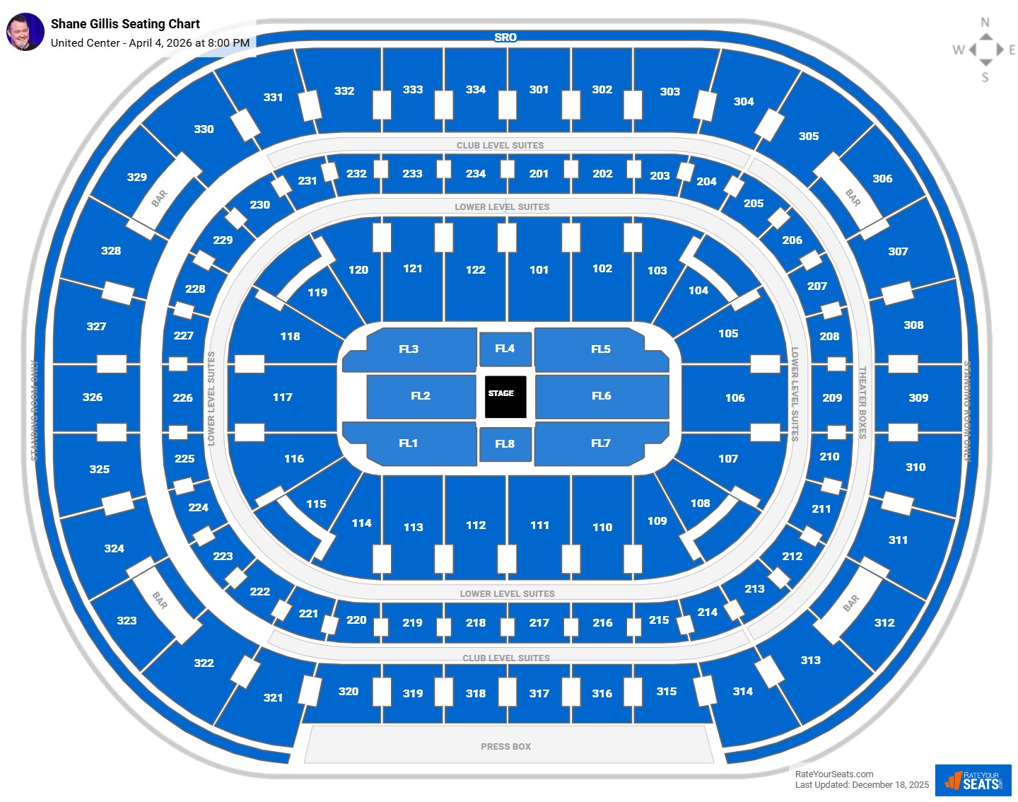 Shane Gillis seating chart United Center