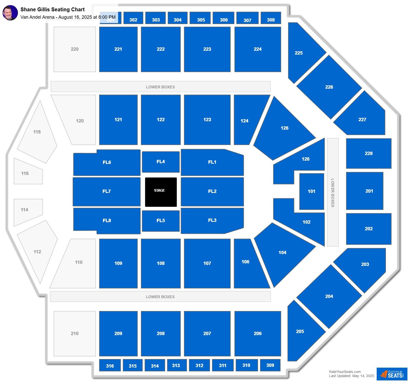 Shane Gillis seating chart Van Andel Arena
