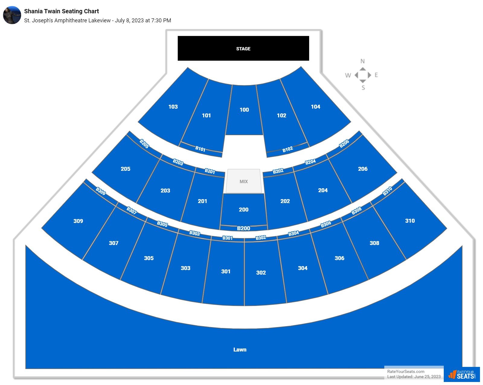 Shania Twain seating chart St. Joseph