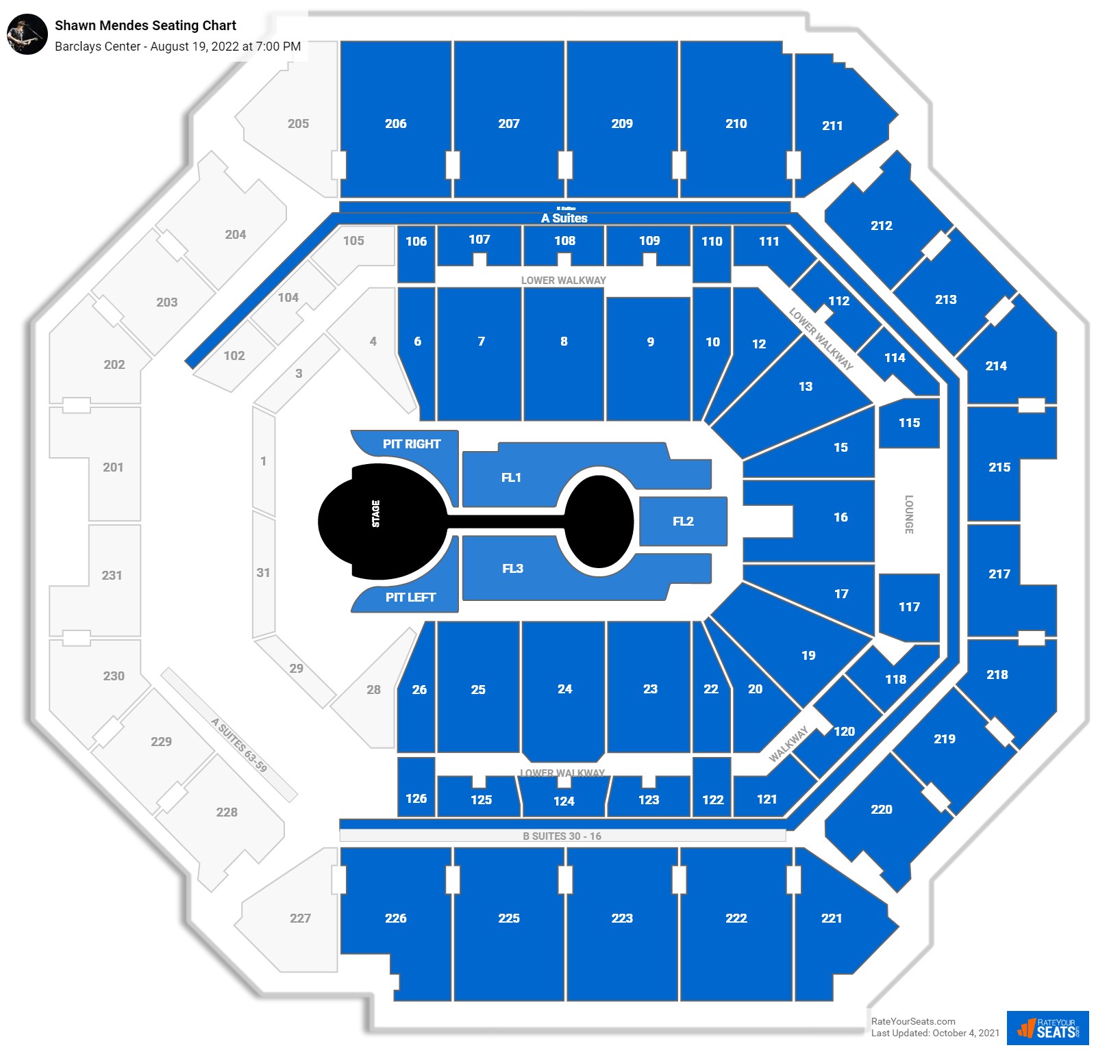 Shawn Mendes seating chart Barclays Center
