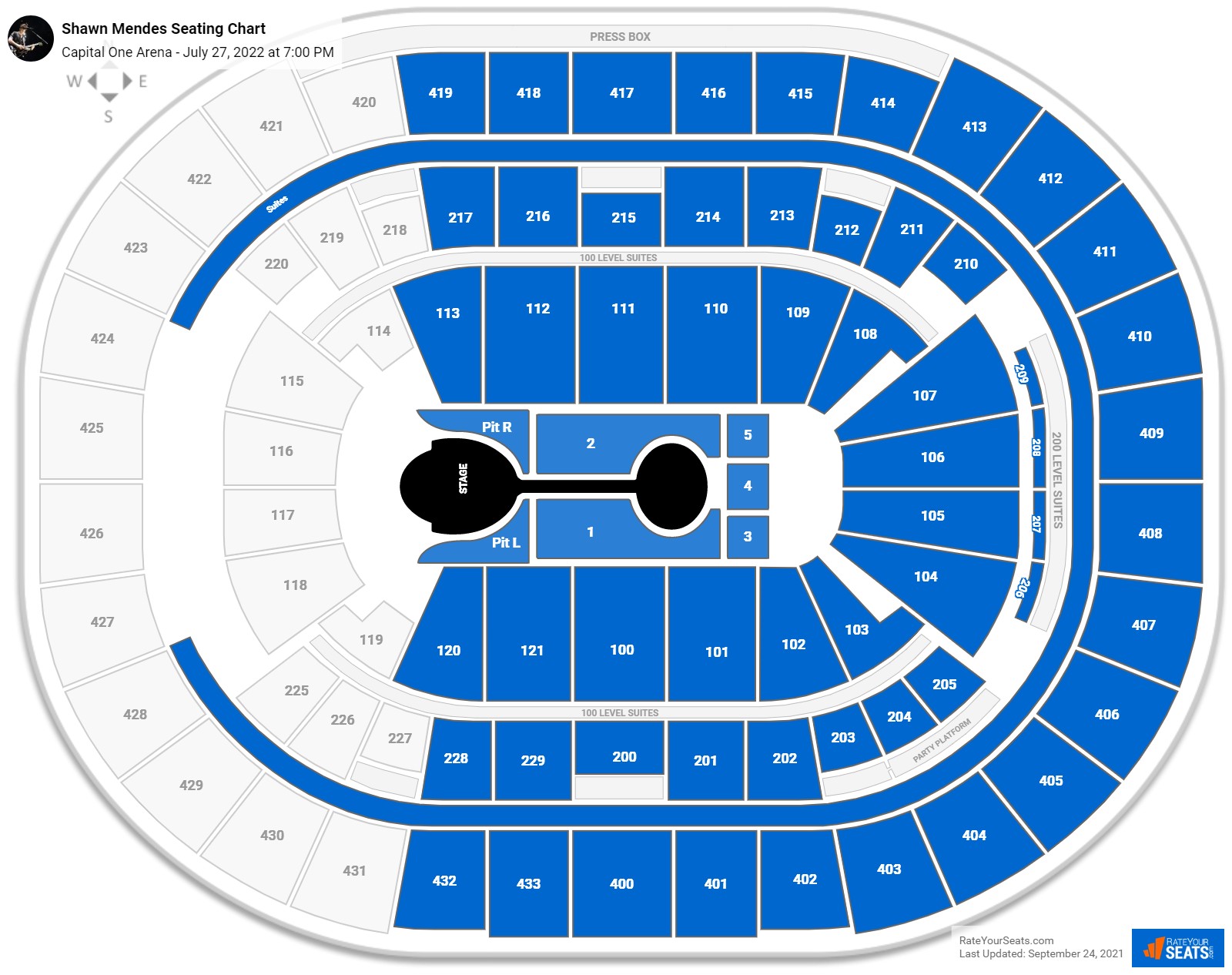Shawn Mendes seating chart Capital One Arena