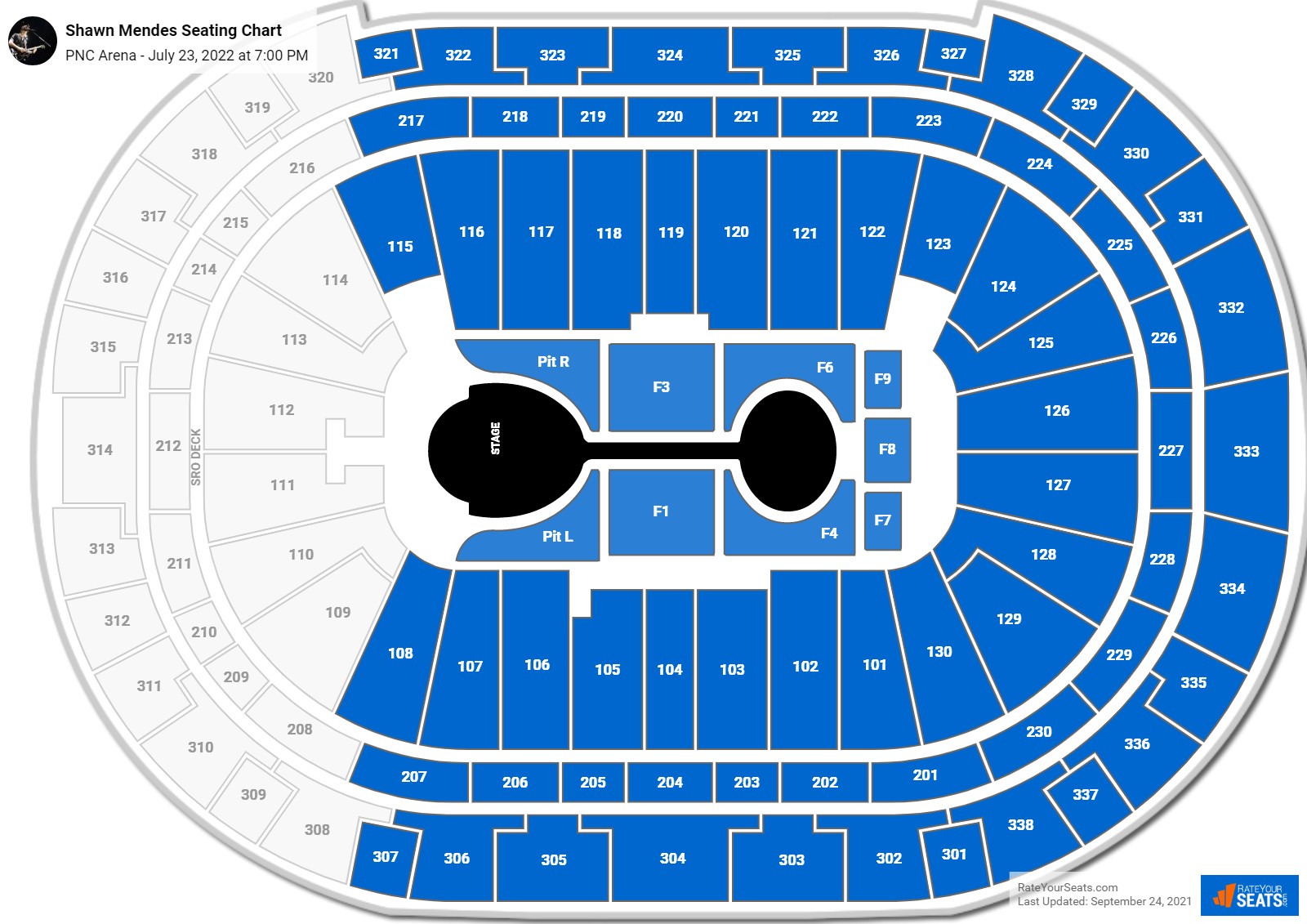Shawn Mendes seating chart PNC Arena