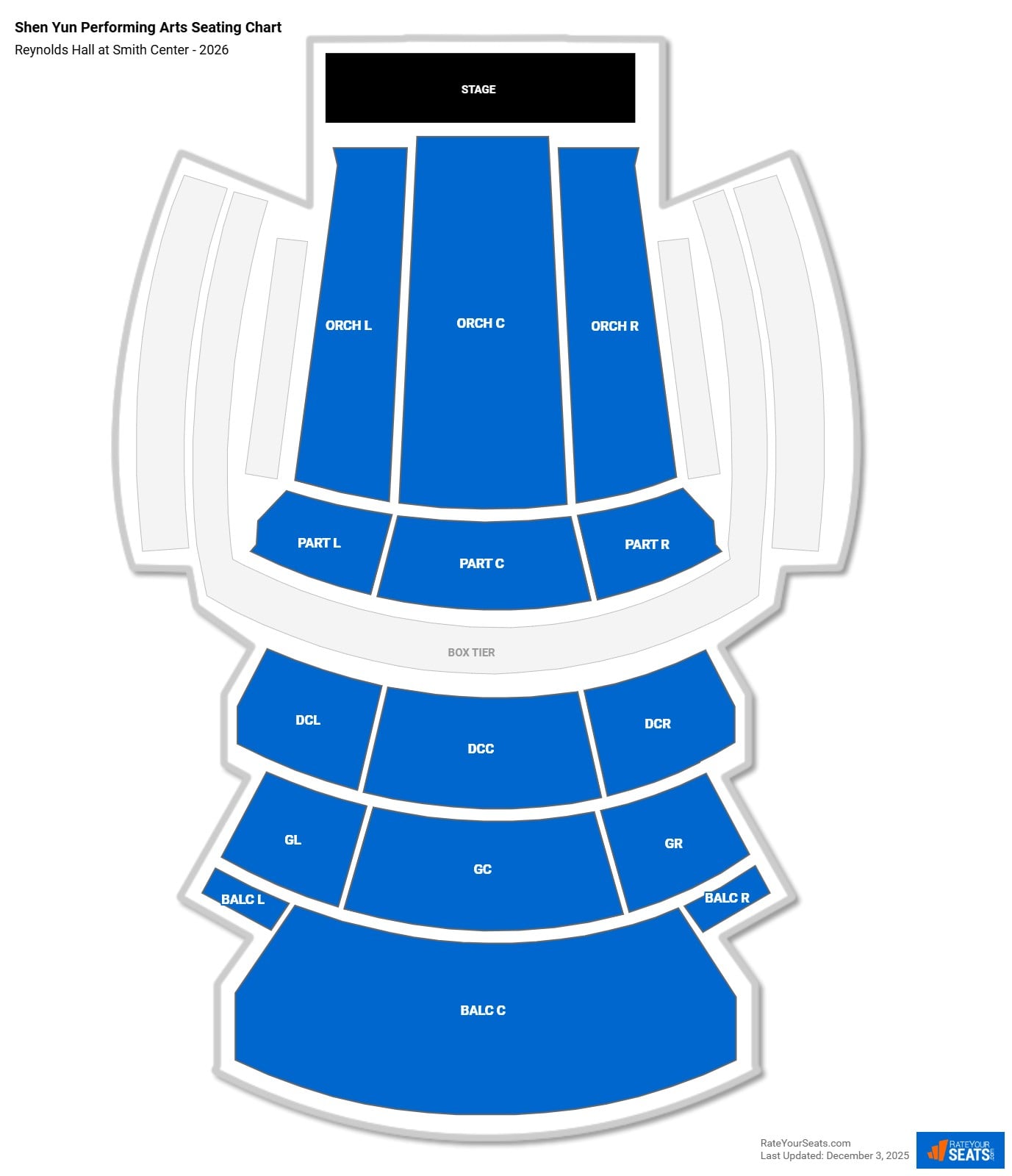 Shen Yun Performing Arts seating chart Reynolds Hall at Smith Center