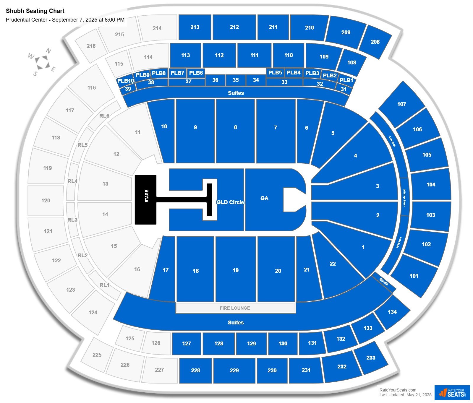 Shubh seating chart Prudential Center