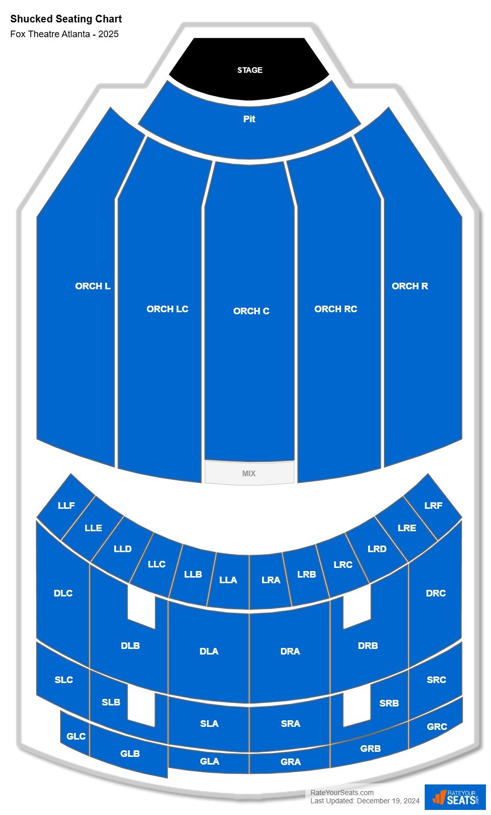 Shucked seating chart Fox Theatre Atlanta