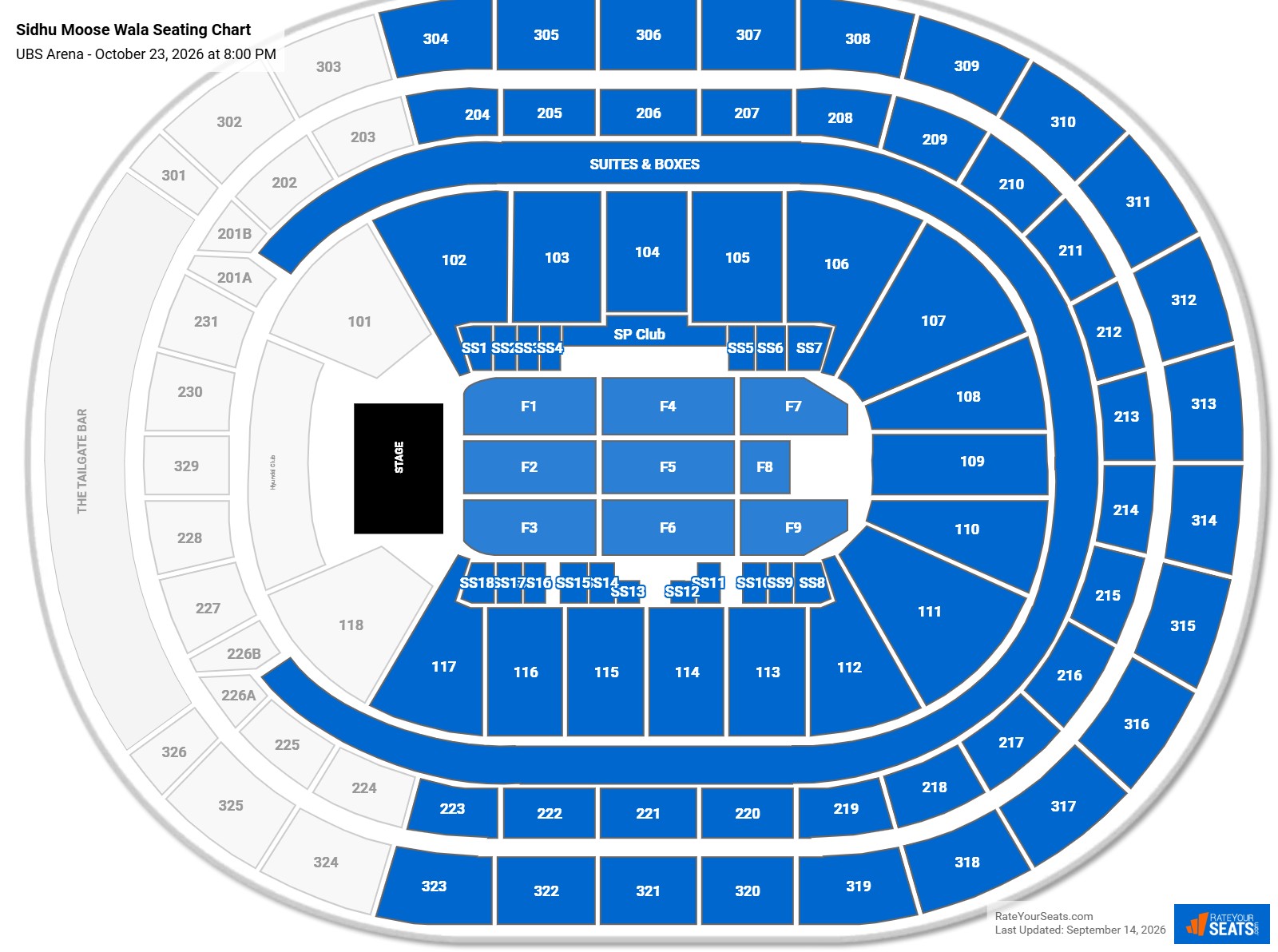 Sidhu Moose Wala Seating Chart at UBS Arena