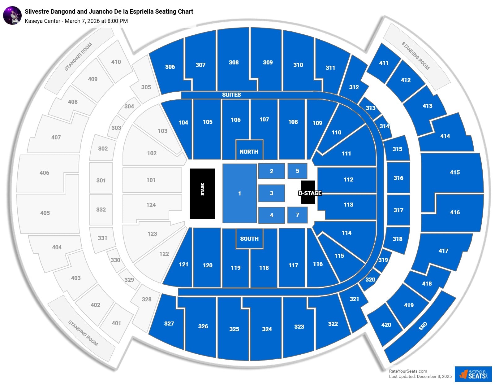 Silvestre Dangond and Juancho De la Espriella seating chart Kaseya Center