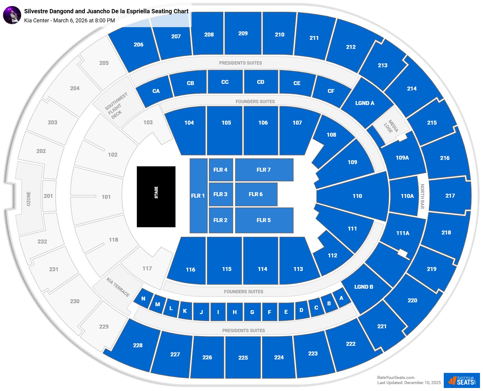 Silvestre Dangond and Juancho De la Espriella seating chart Kia Center