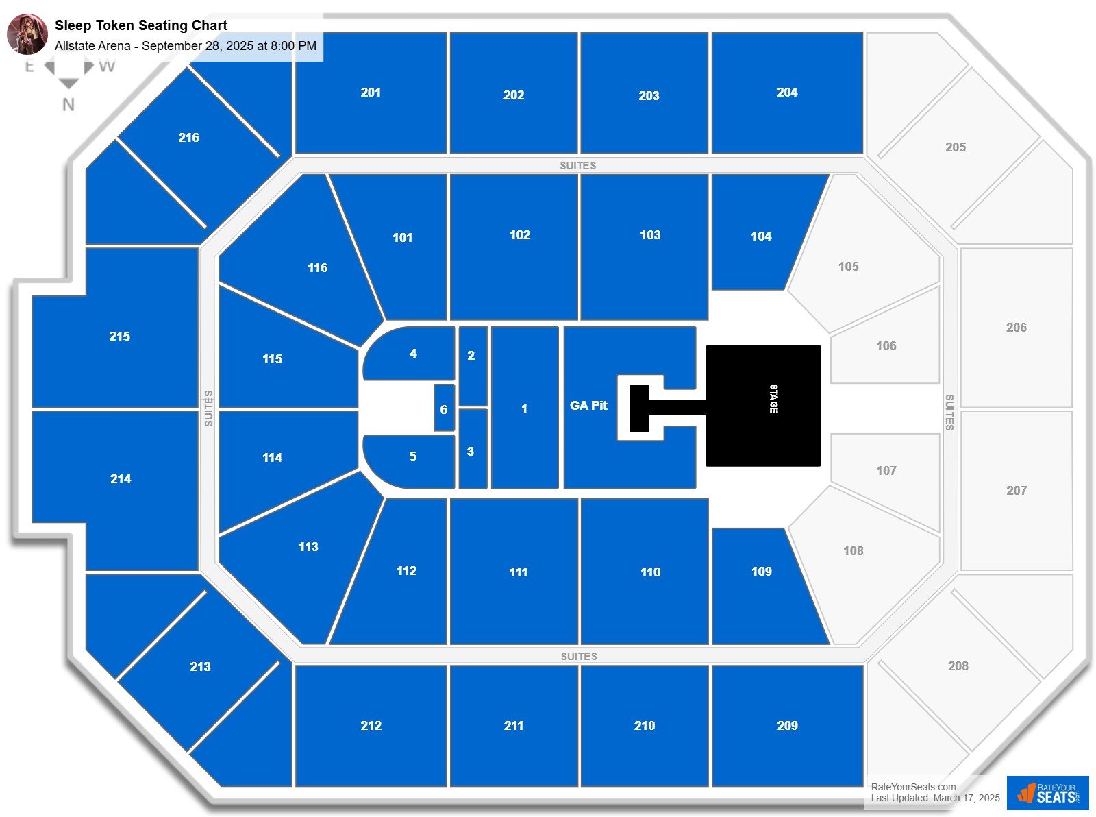 Sleep Token seating chart Allstate Arena