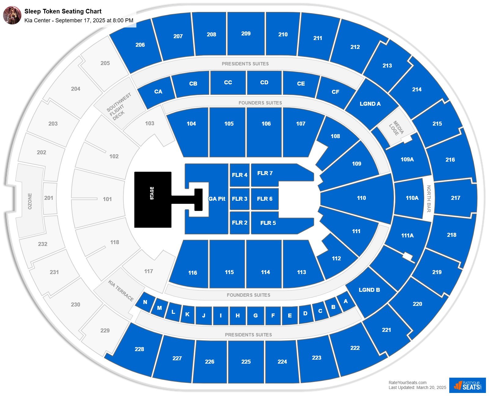 Sleep Token seating chart Kia Center