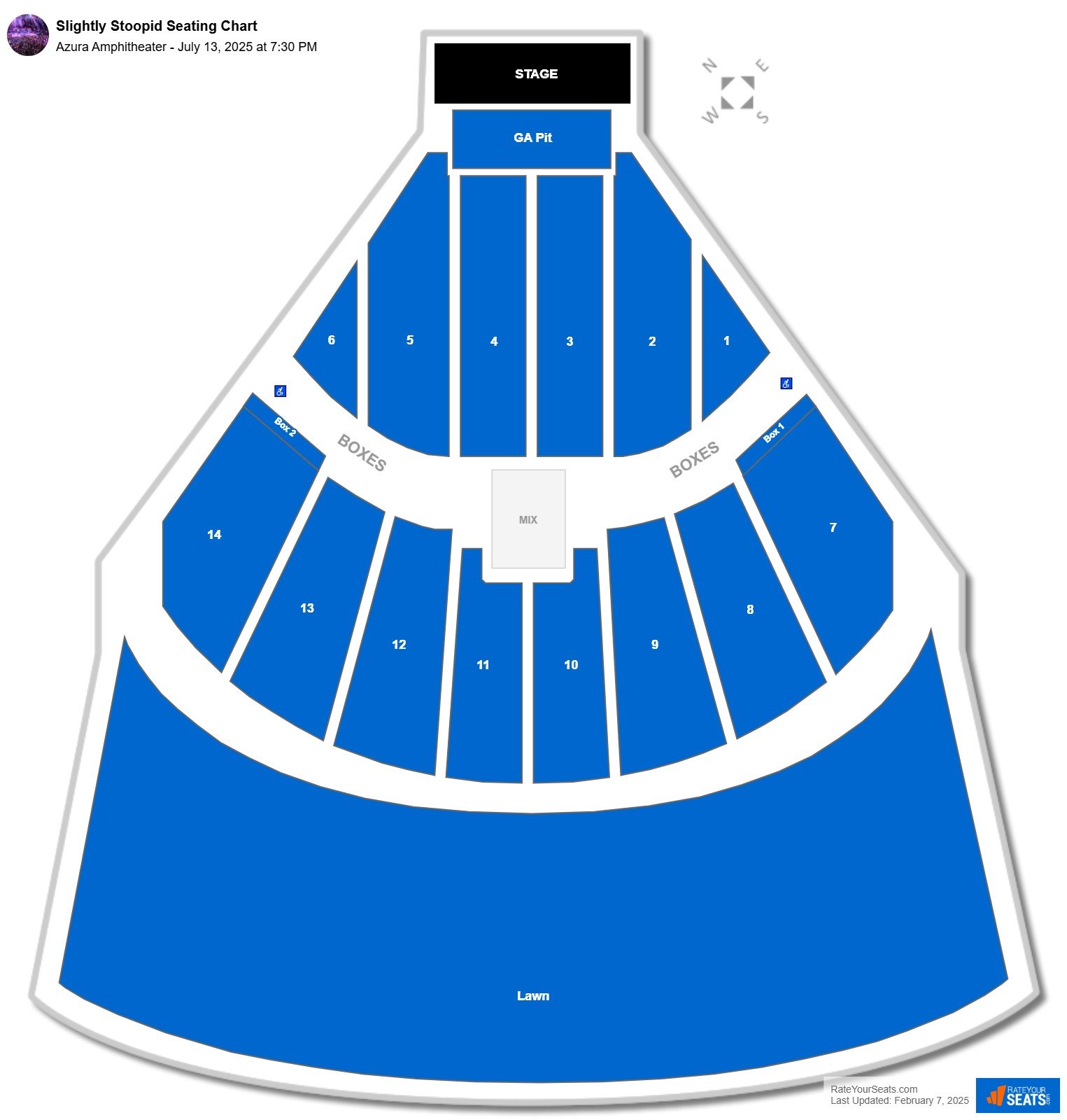 Slightly Stoopid seating chart Azura Amphitheater