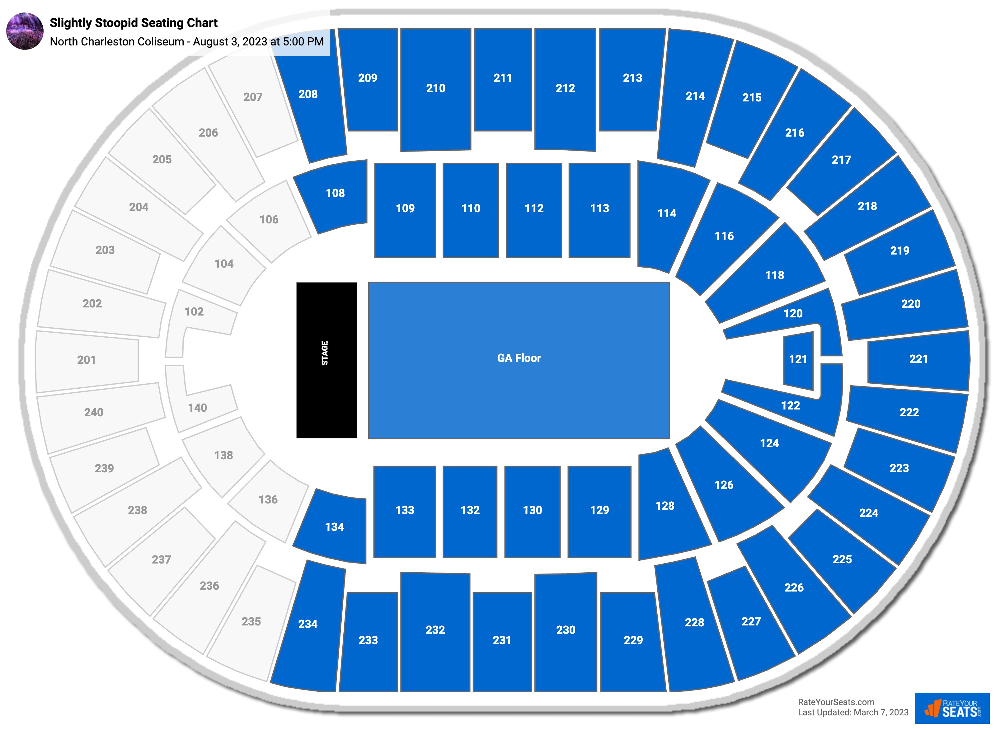 Sublime with Rome and Slightly Stoopid seating chart North Charleston Coliseum
