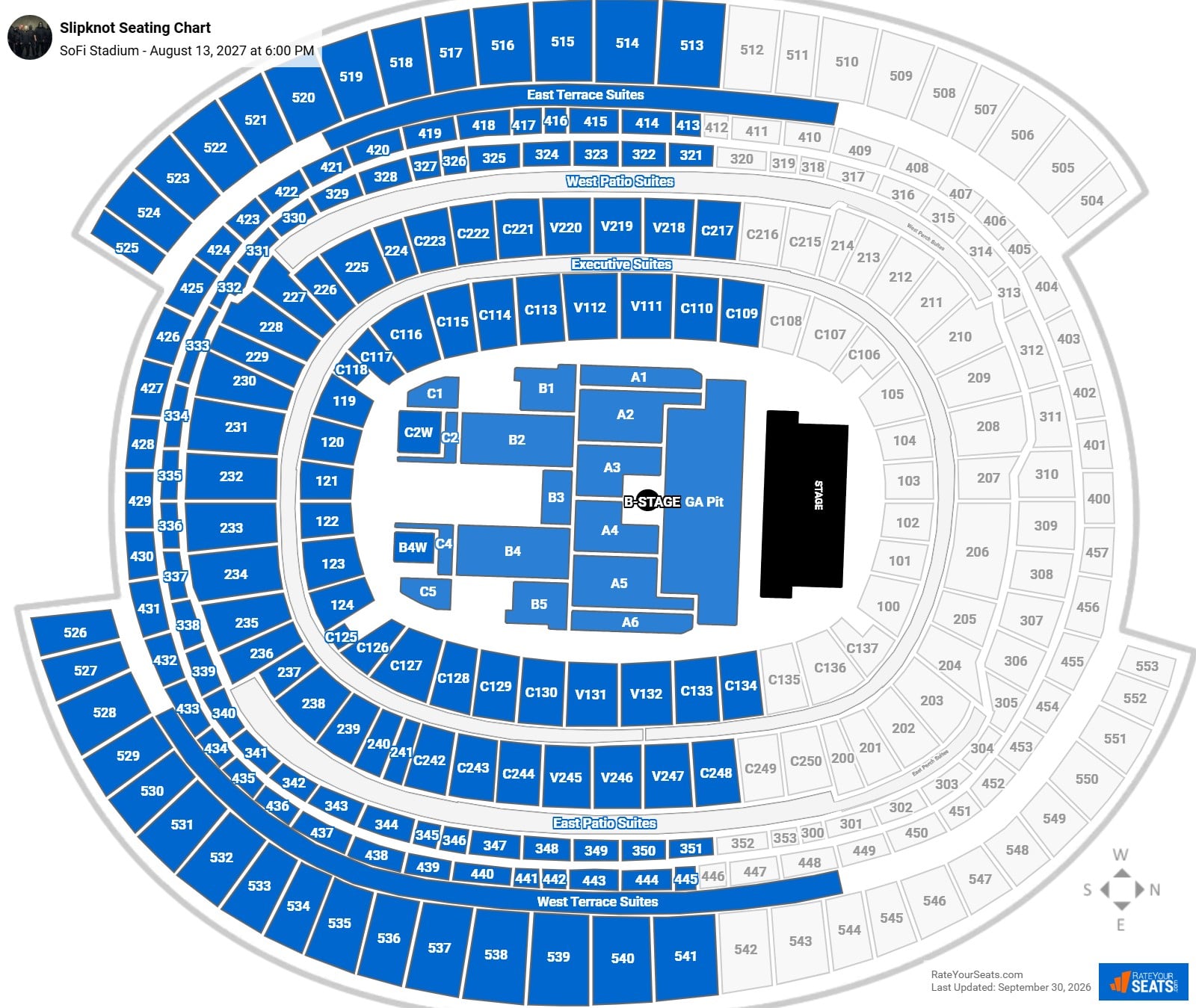 Slipknot Seating Chart at SoFi Stadium