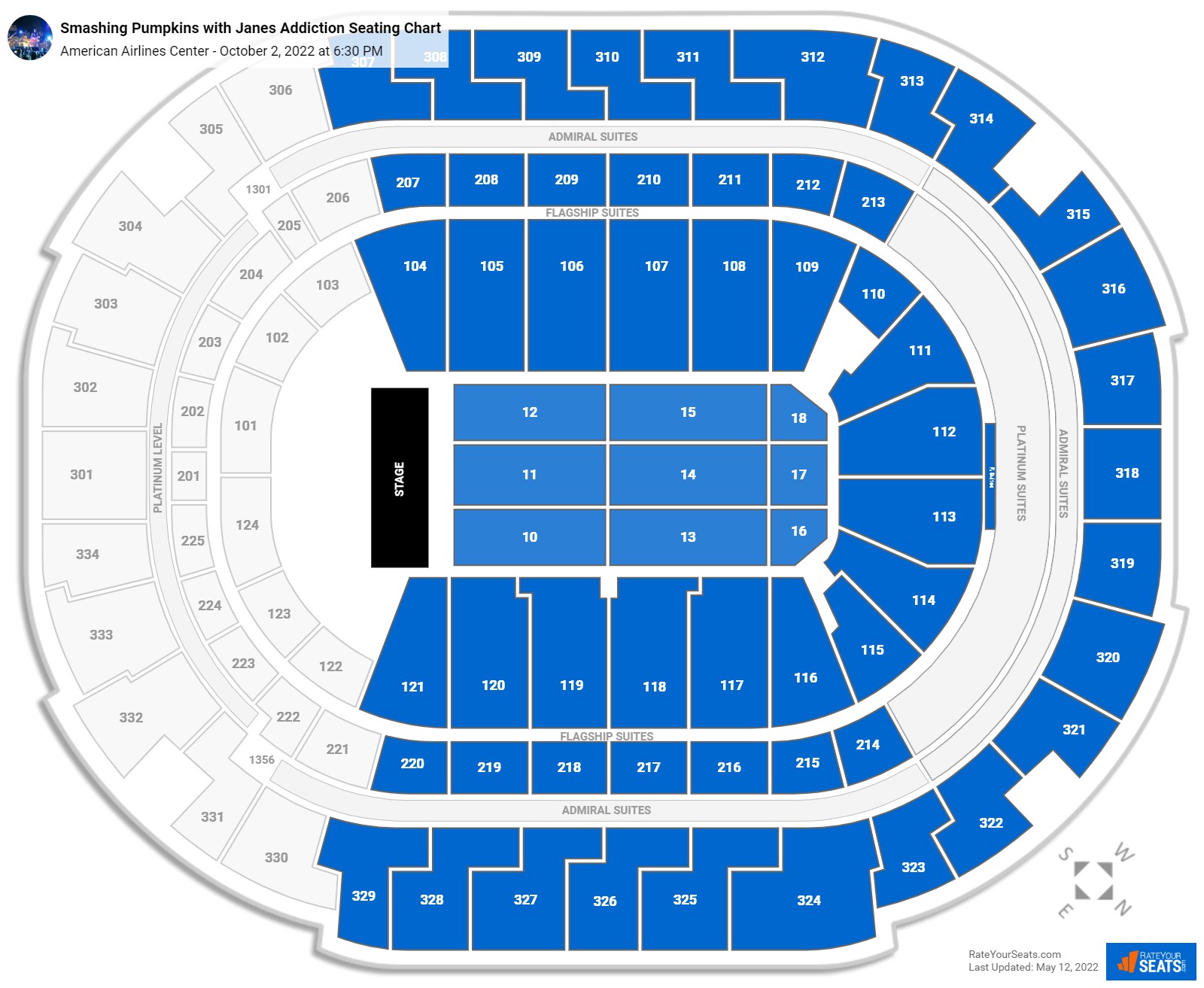 Smashing Pumpkins with Janes Addiction seating chart American Airlines Center