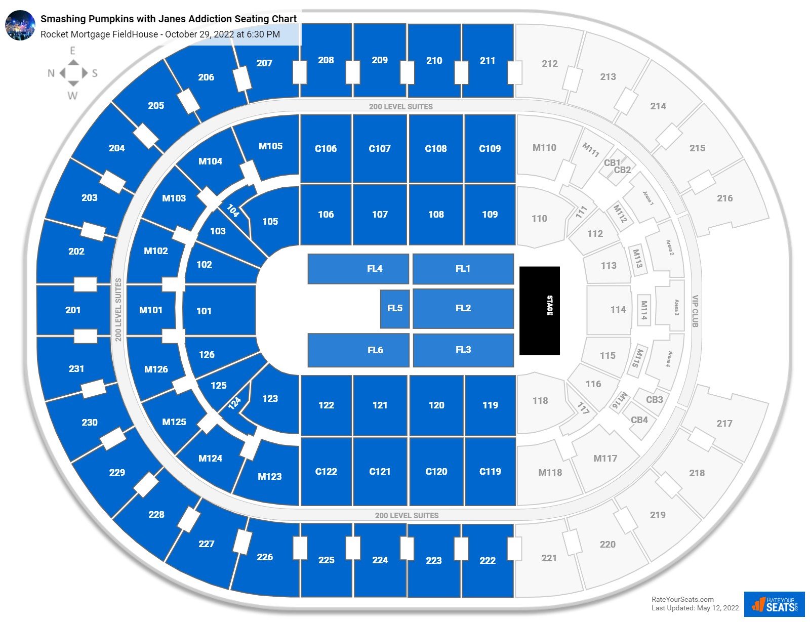 Smashing Pumpkins with Janes Addiction seating chart Rocket Mortgage FieldHouse