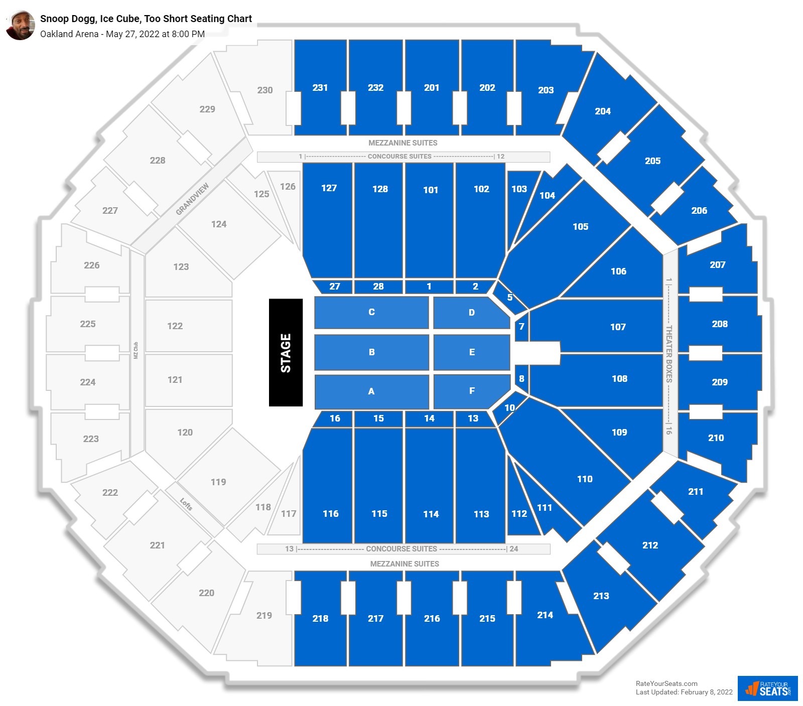 Snoop Dogg, Ice Cube, Too Short seating chart Oakland Arena