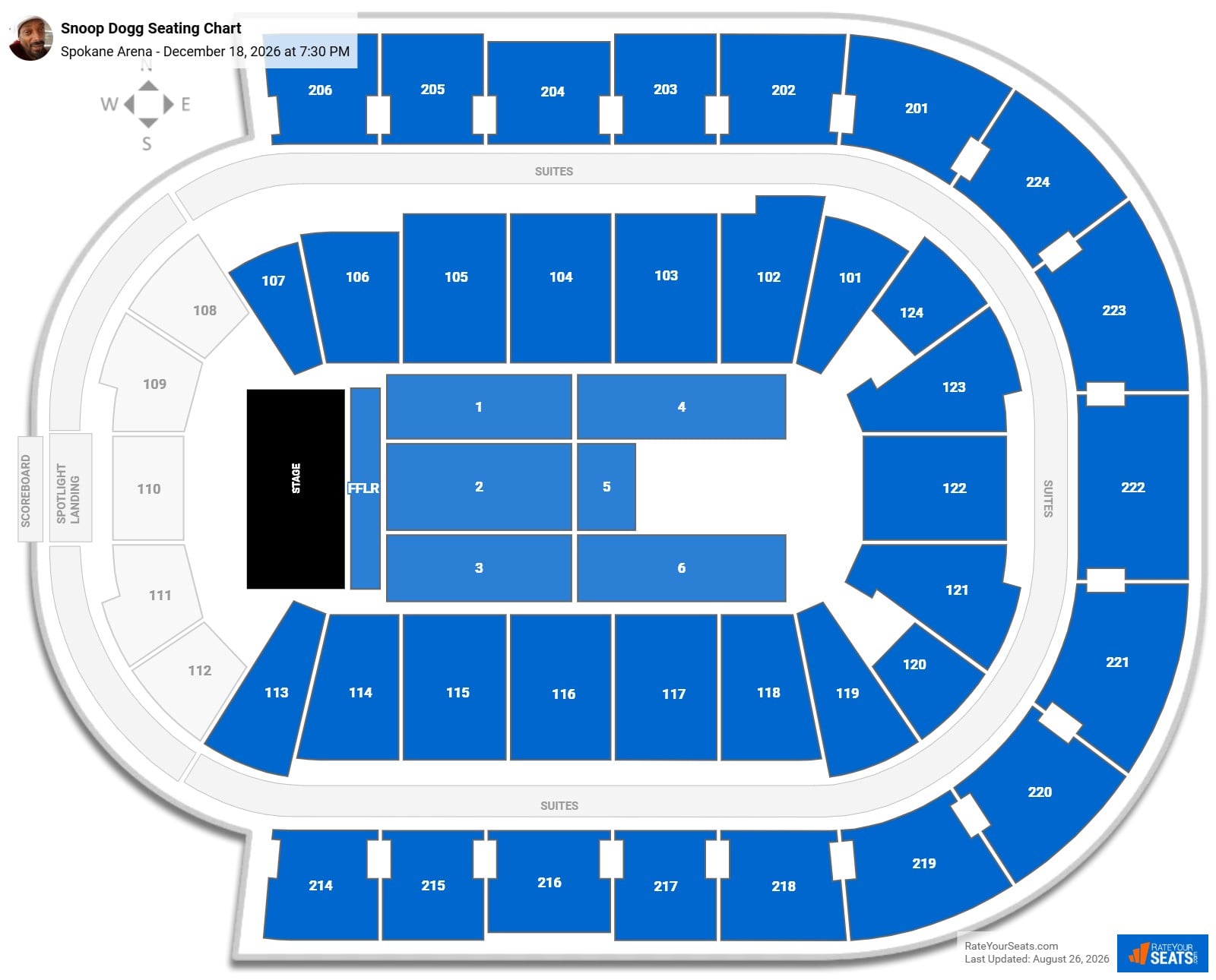 Snoop Dogg Seating Chart at Numerica Veterans Arena