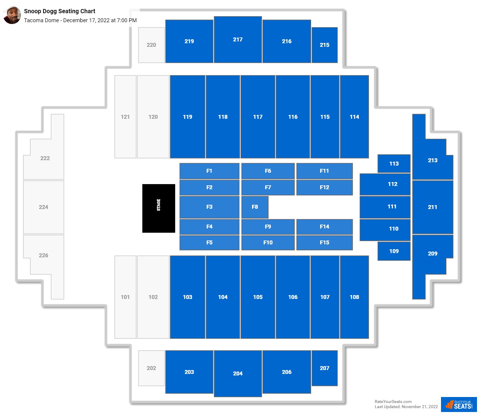 Snoop Dogg seating chart Tacoma Dome