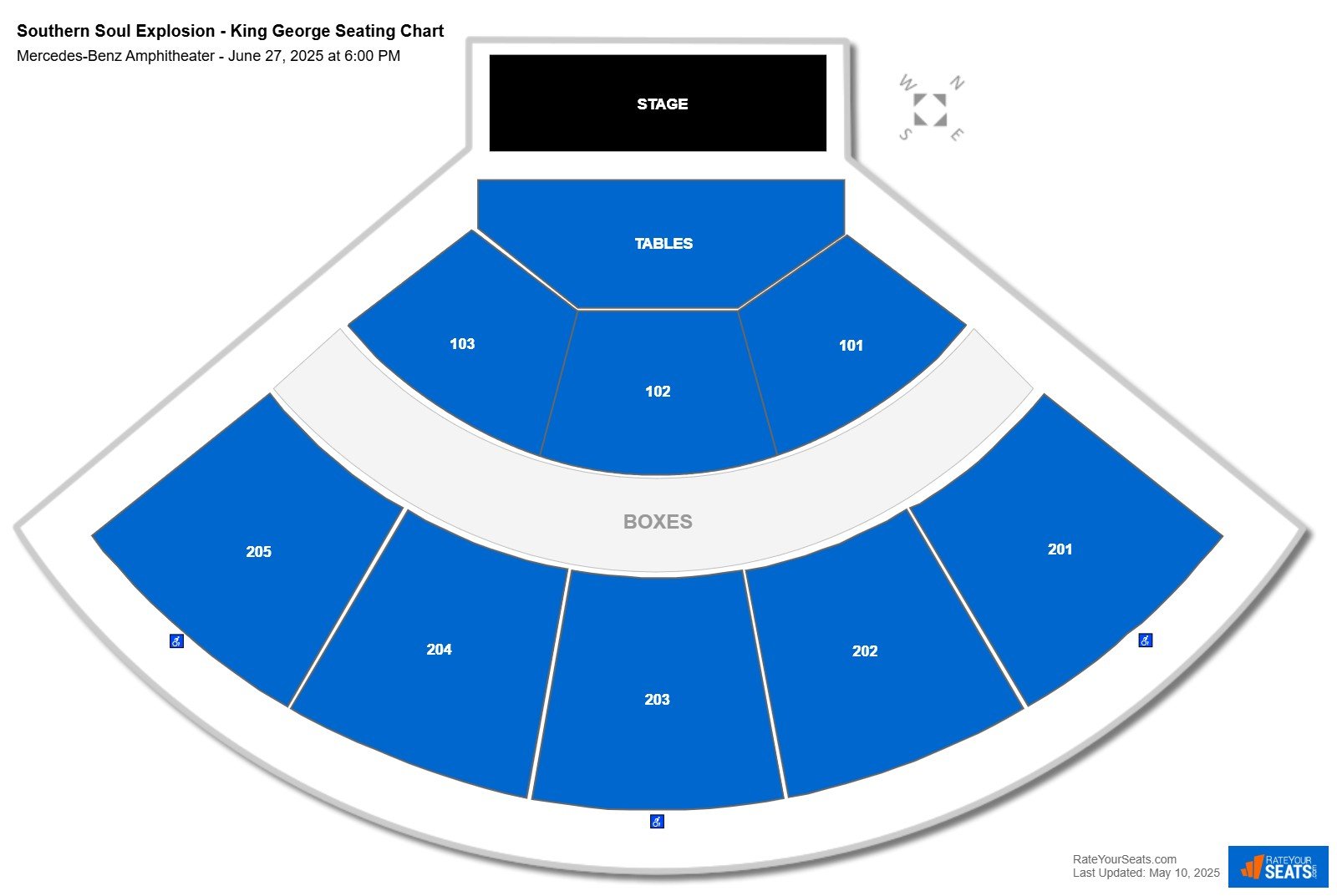 Southern Soul Explosion - King George seating chart Mercedes-Benz Amphitheater